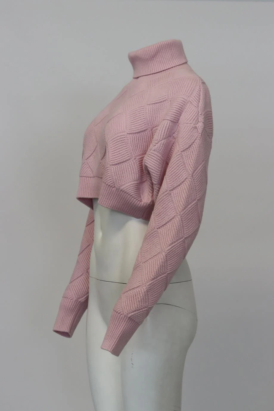 RONNY KOBO CROPPED WOOL BLEND TURTLENECK SWEATER SMALL - Image 3