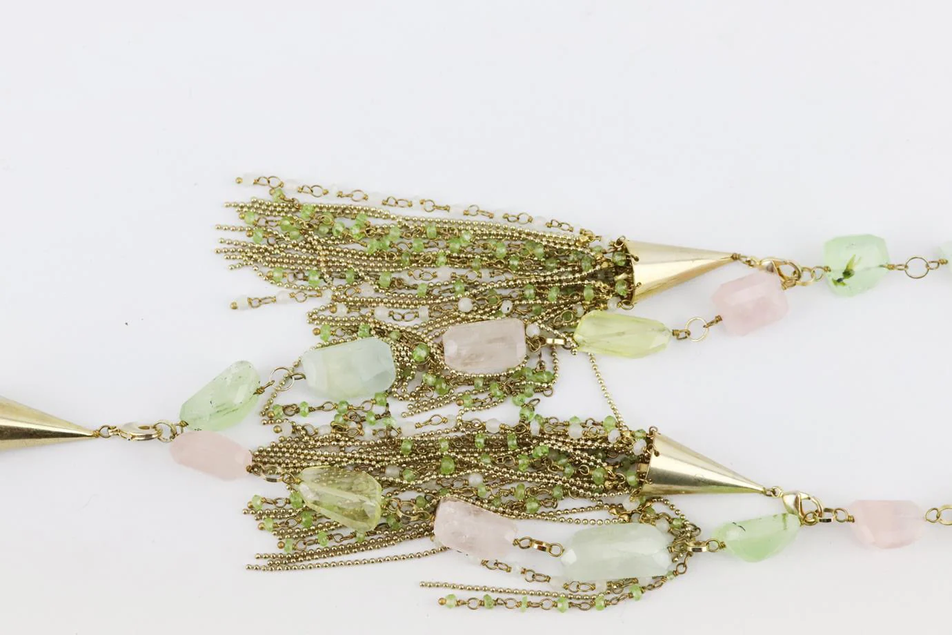 ROSANTICA TASSELED GOLD TONE BEAD NECKLACE - Image 5