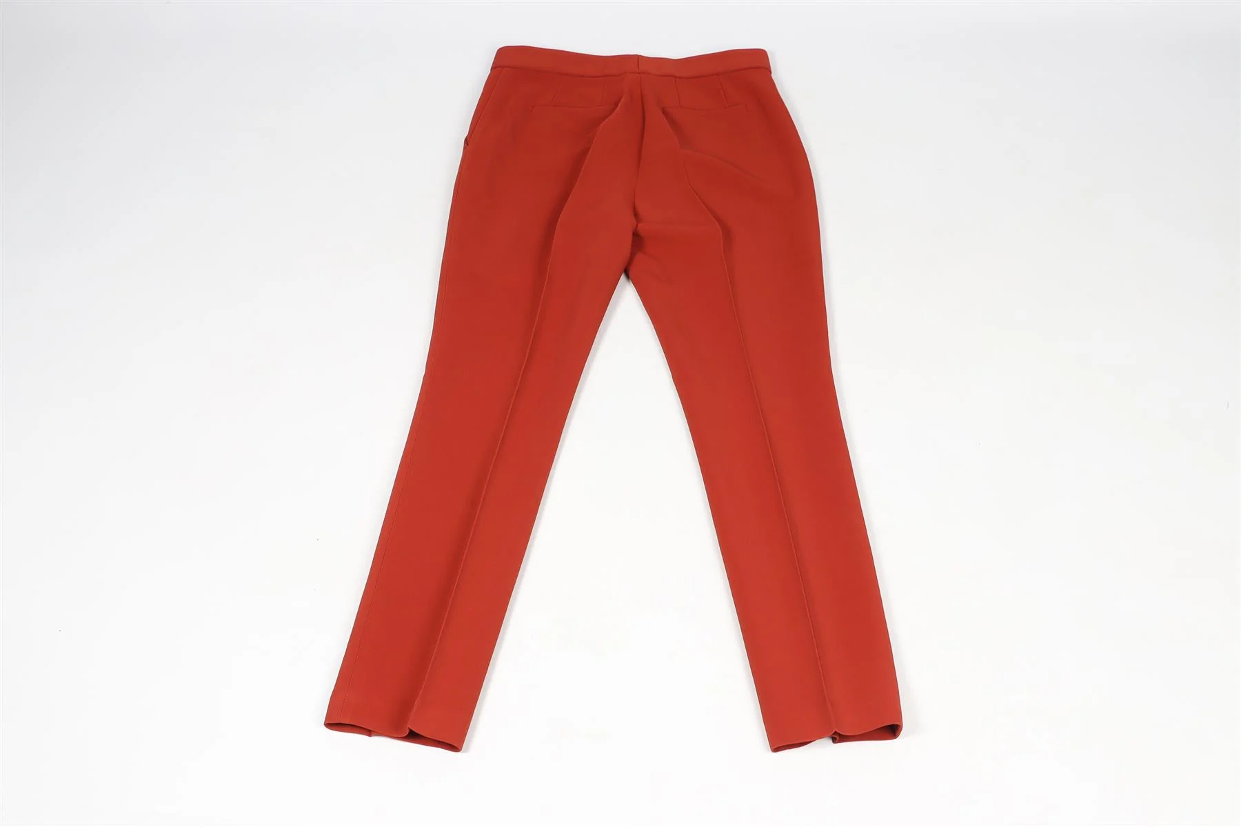 ROSETTA GETTY RED CREPE STRAIGHT LEG PANTS US 2 UK 6 - Image 4