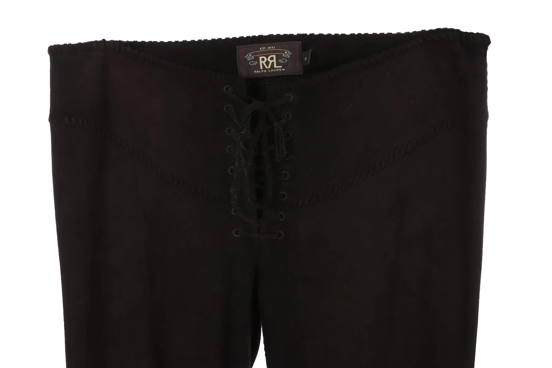 RRL RALPH LAUREN BLACK SUEDE STRAIGHT LEG PANTS W28 - Image 2