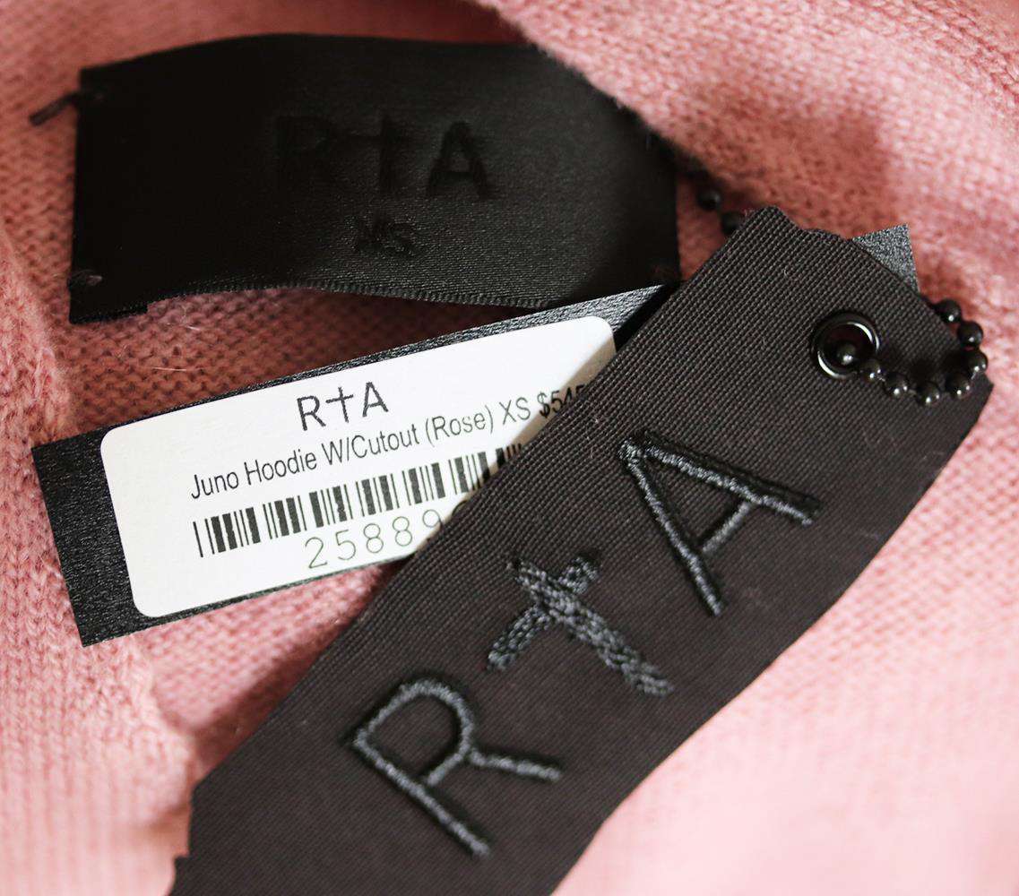 RTA JUNO COLD SHOULDER DISTRESSED CASHMERE HOODIE XSMALL - Image 5