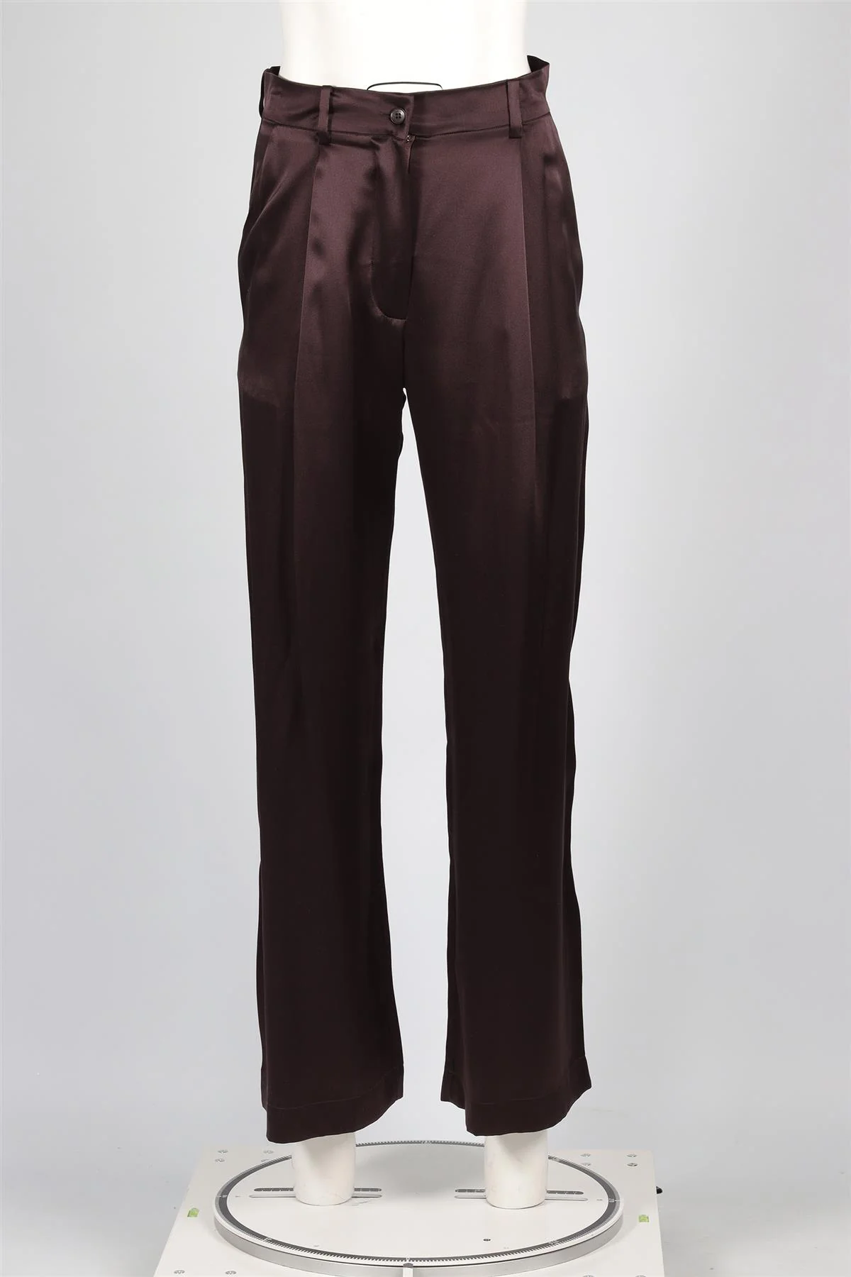 SABLYN BROWN SILK STRAIGHT LEG PANTS XSMALL - Image 2