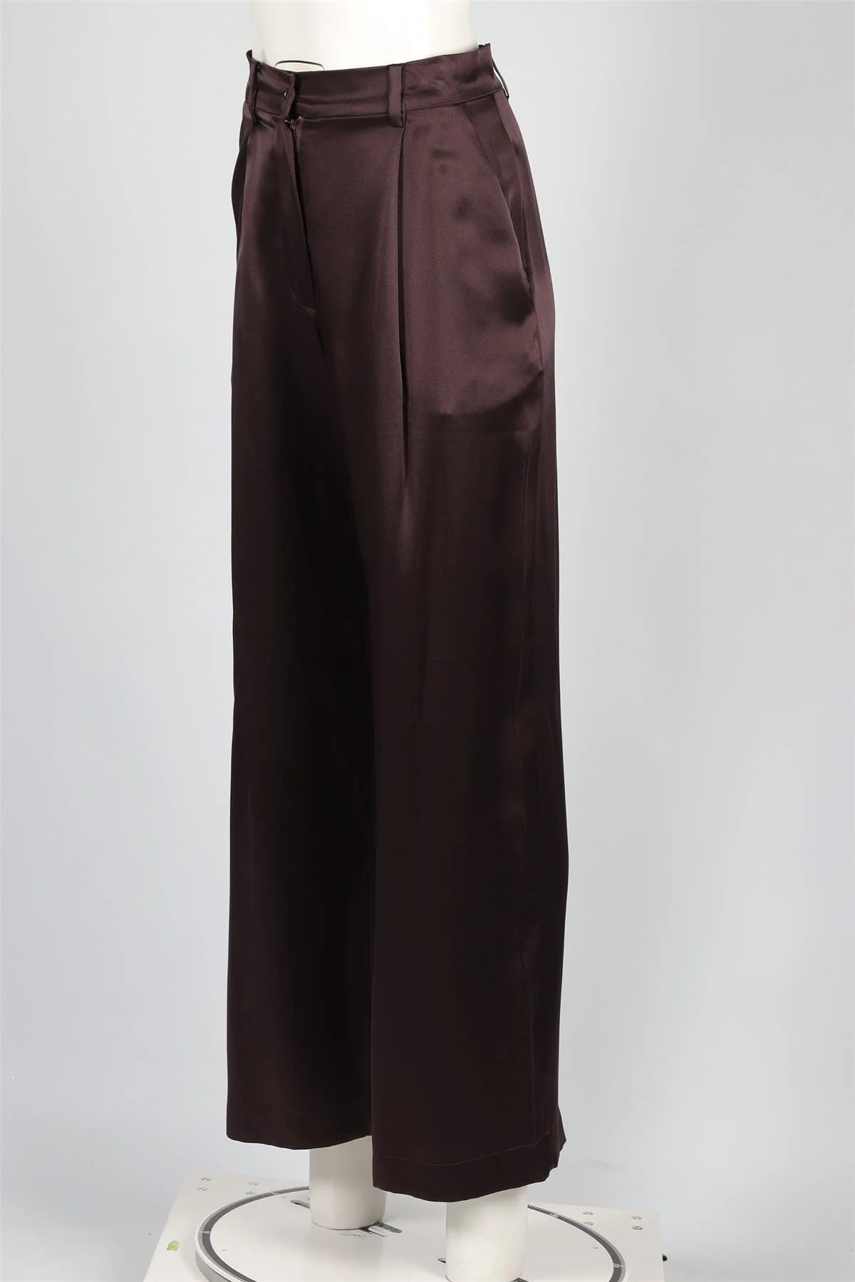 SABLYN BROWN SILK STRAIGHT LEG PANTS XSMALL - Image 3
