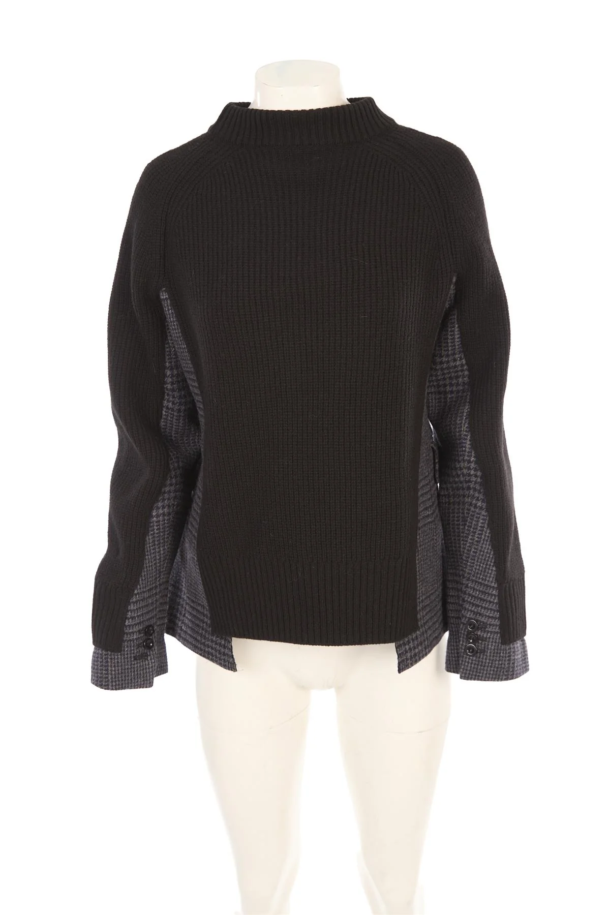 SACAI BLACK WOOL SWEATER JP 2 UK 12 - Image 2