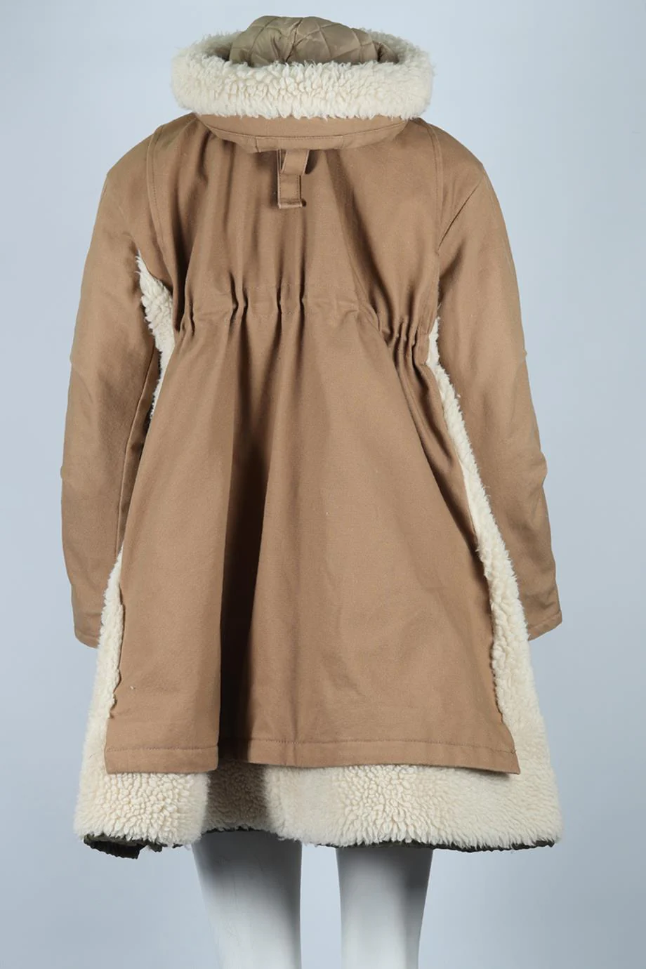 SACAI + CARHARTT WIP FLEECE AND COTTON BLEND COAT UK 6 - Image 4