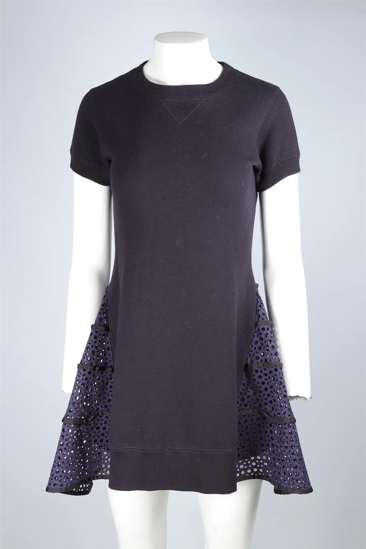 SACAI NAVY COTTON MINI DRESS UK 8 - Image 2