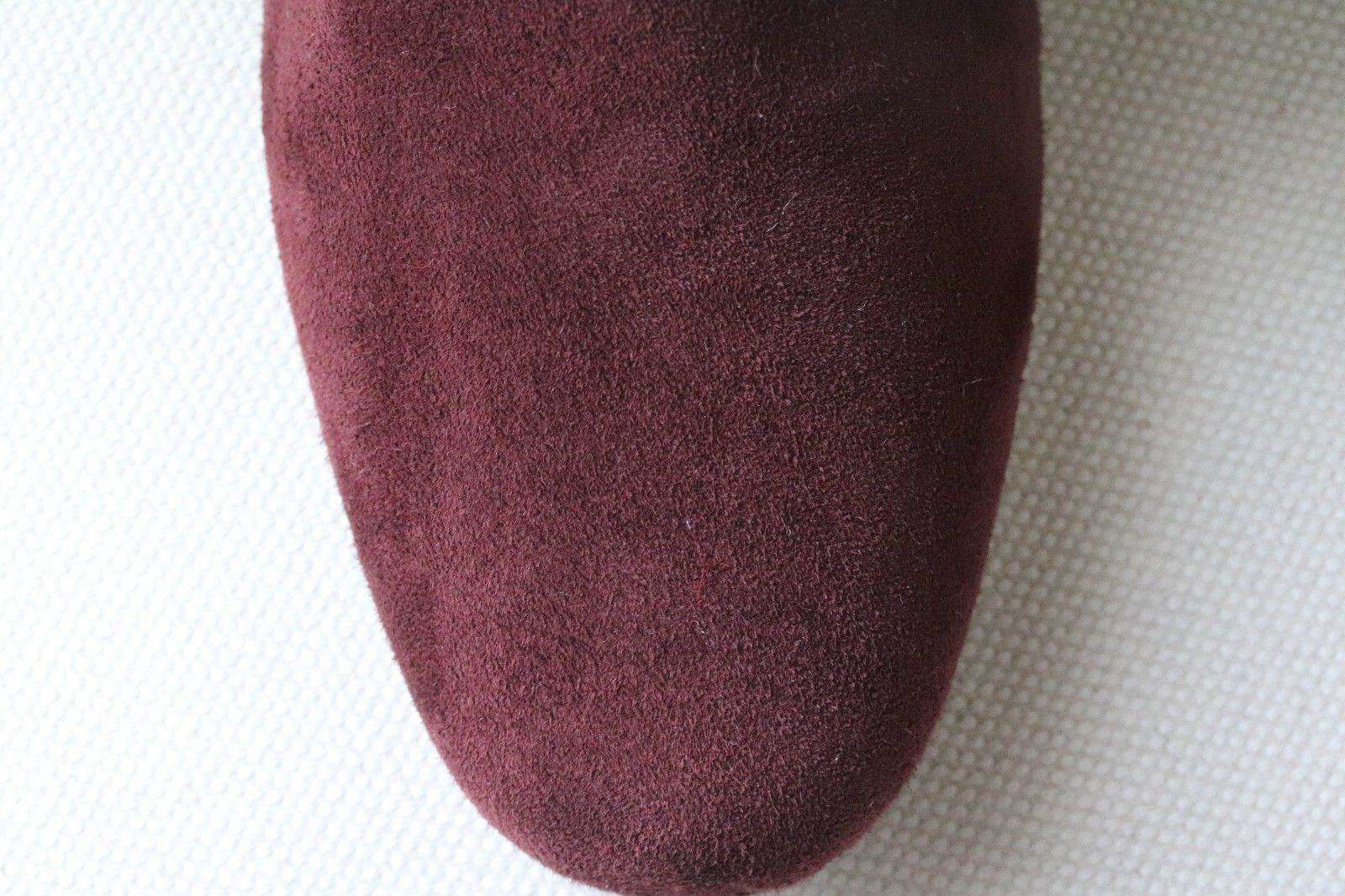 SAINT LAURENT BB 70 OVER-THE-KNEE BURGUNDY SUEDE BOOTS EU 38 UK 5 US 8 - Image 3