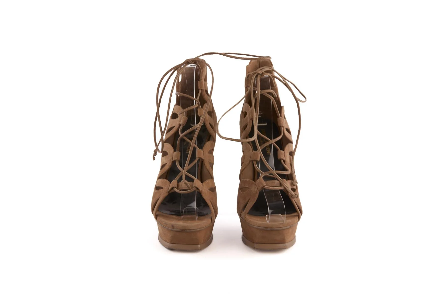 SAINT LAURENT BEIGE SUEDE PLATFORM SANDALS EU 39 UK 6 US 9 - Image 3