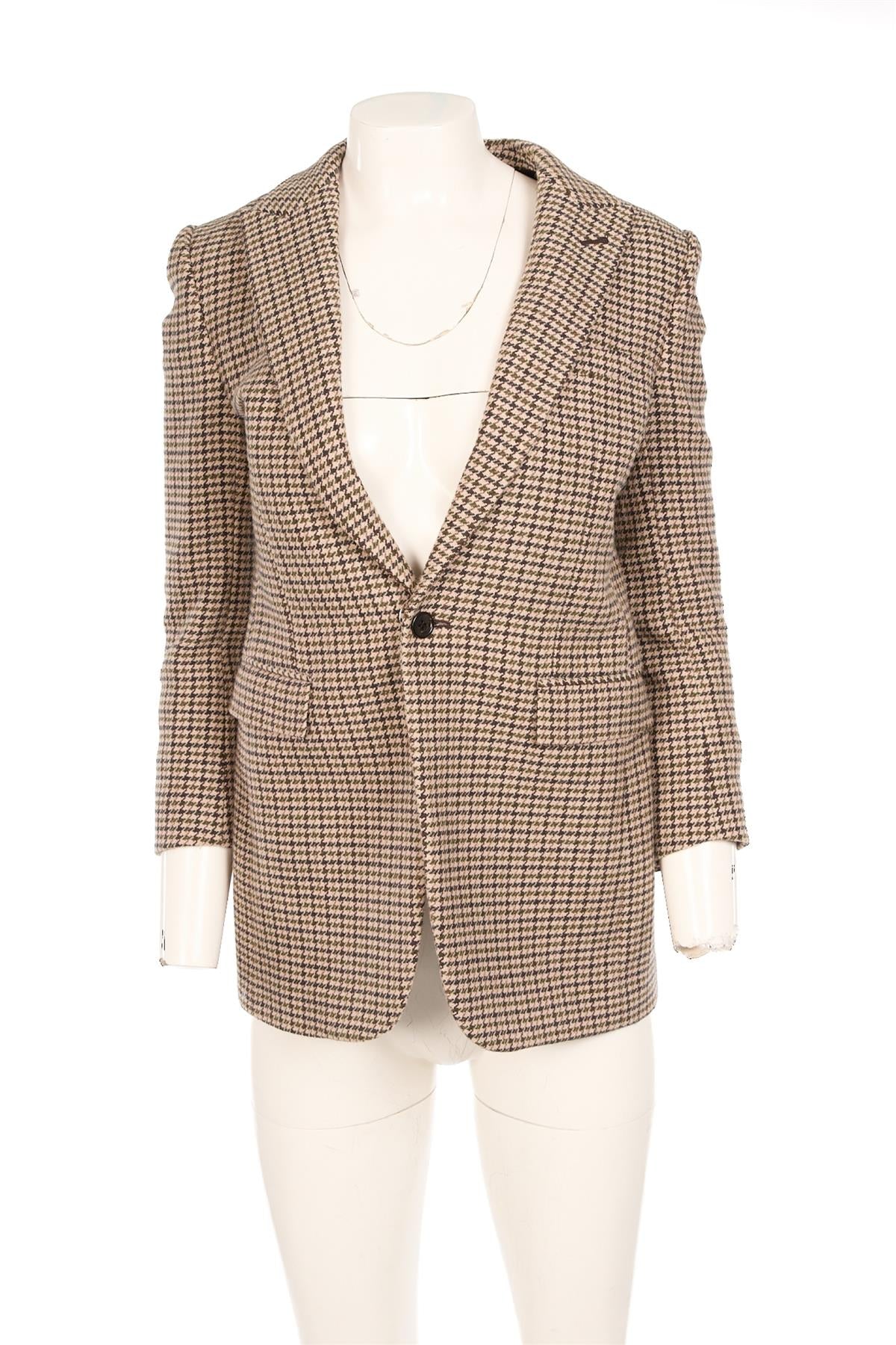 SAINT LAURENT BEIGE WOOL BLAZER UK 8 FR 36 - Image 2