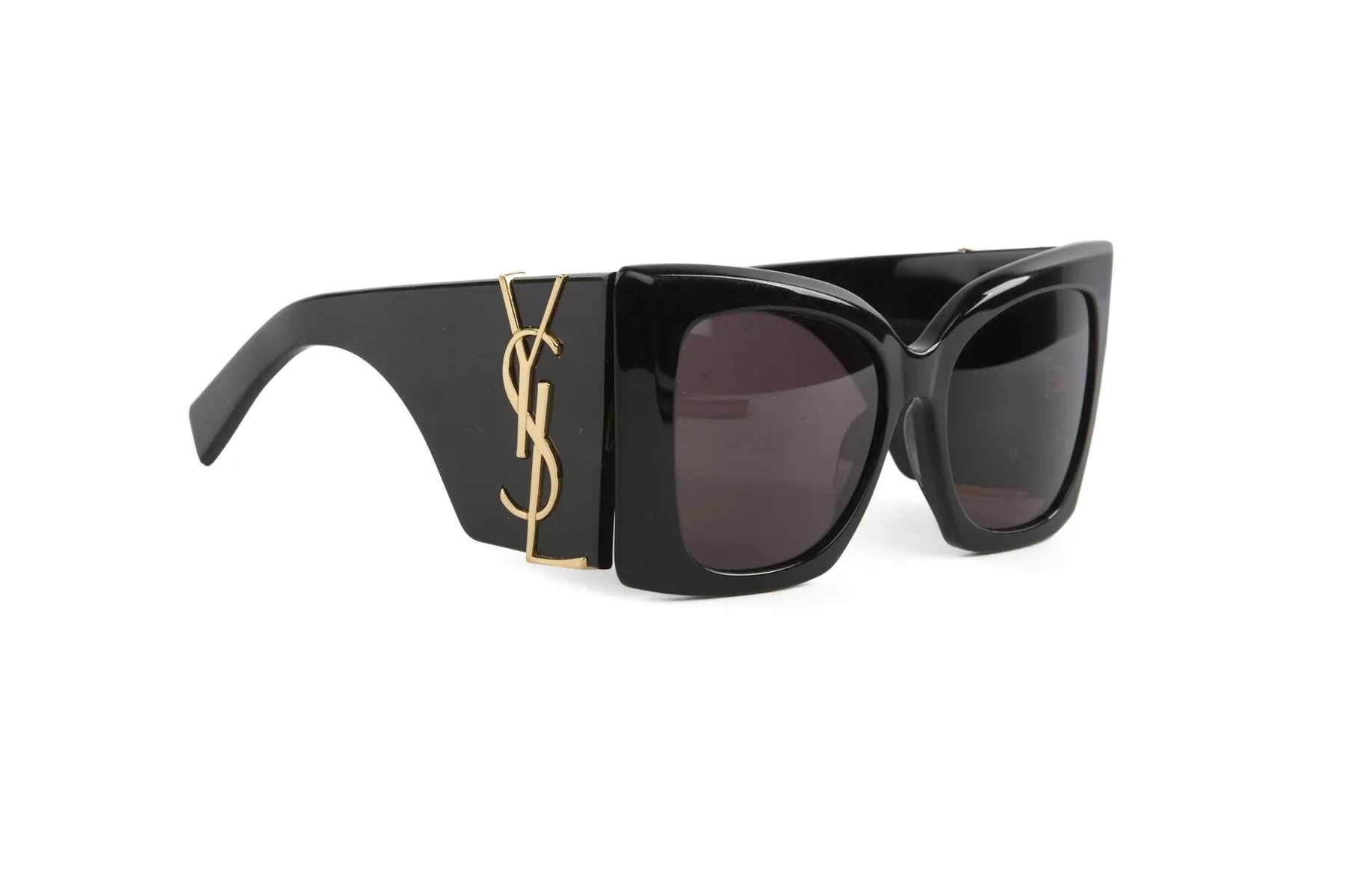 SAINT LAURENT BLACK BLAZE CAT EYE ACETATE SUNGLASSES - Image 2