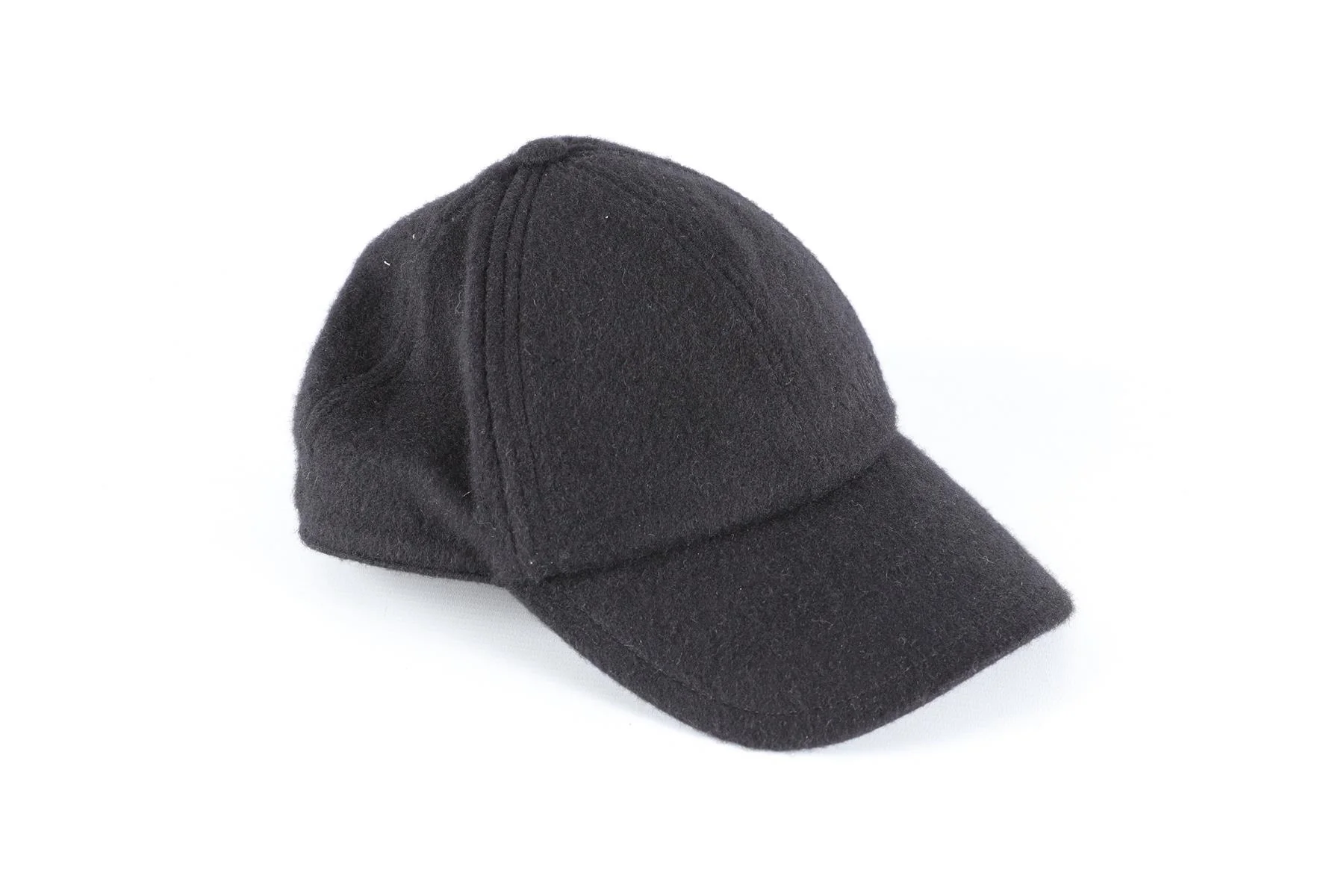 SAINT LAURENT BLACK CASHMERE BASEBALL CAP ONE SIZE - Image 2