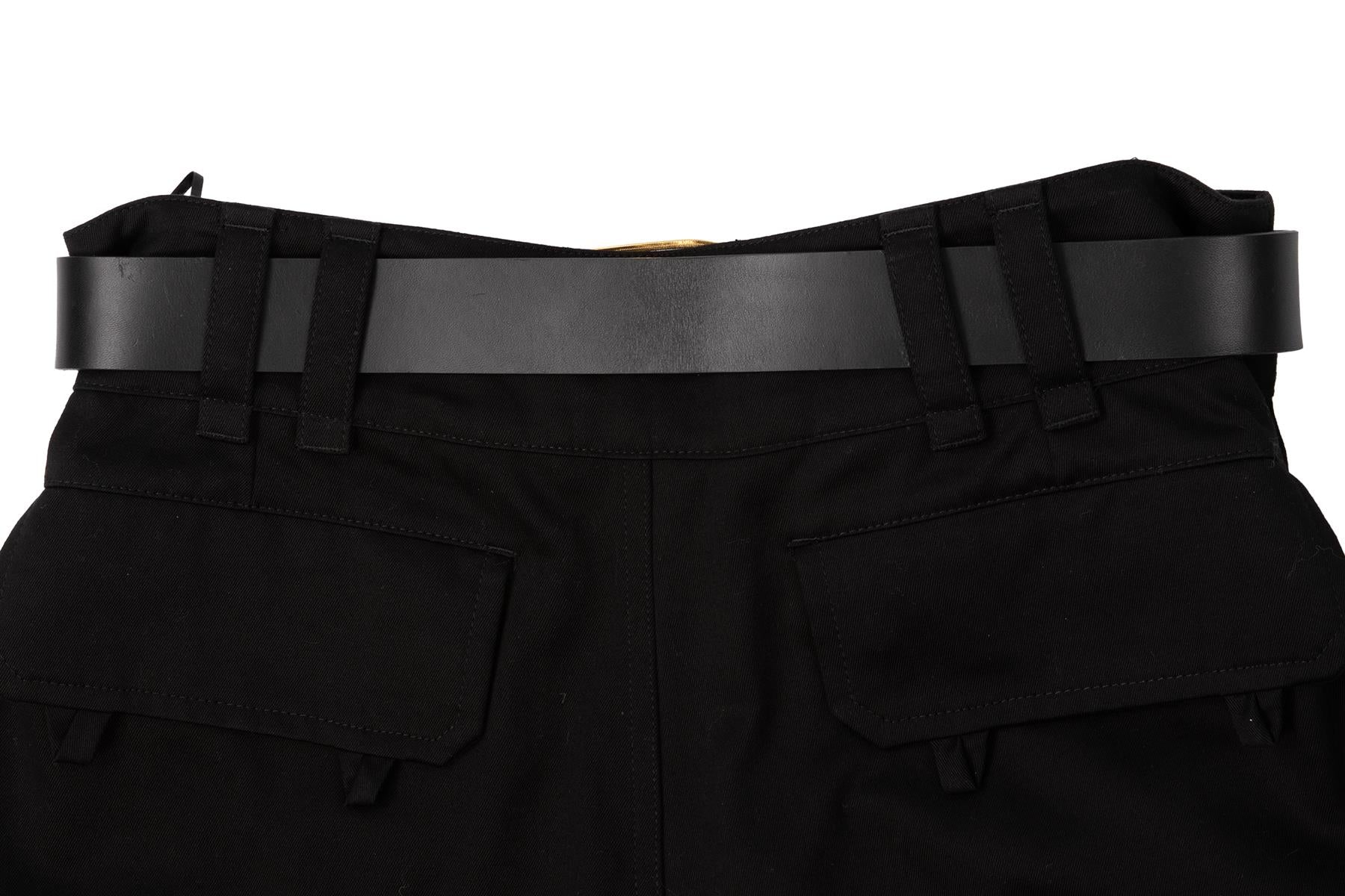 SAINT LAURENT BLACK CASSANDRE COTTON CARGO PANTS FR 36 UK 8 - Image 4