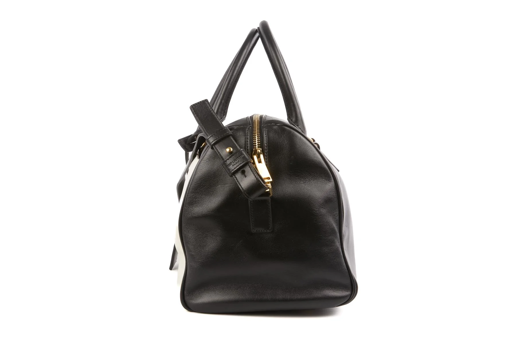 SAINT LAURENT BLACK CLASSIC DUFFLE 6 LEATHER TOTE BAG - Image 6