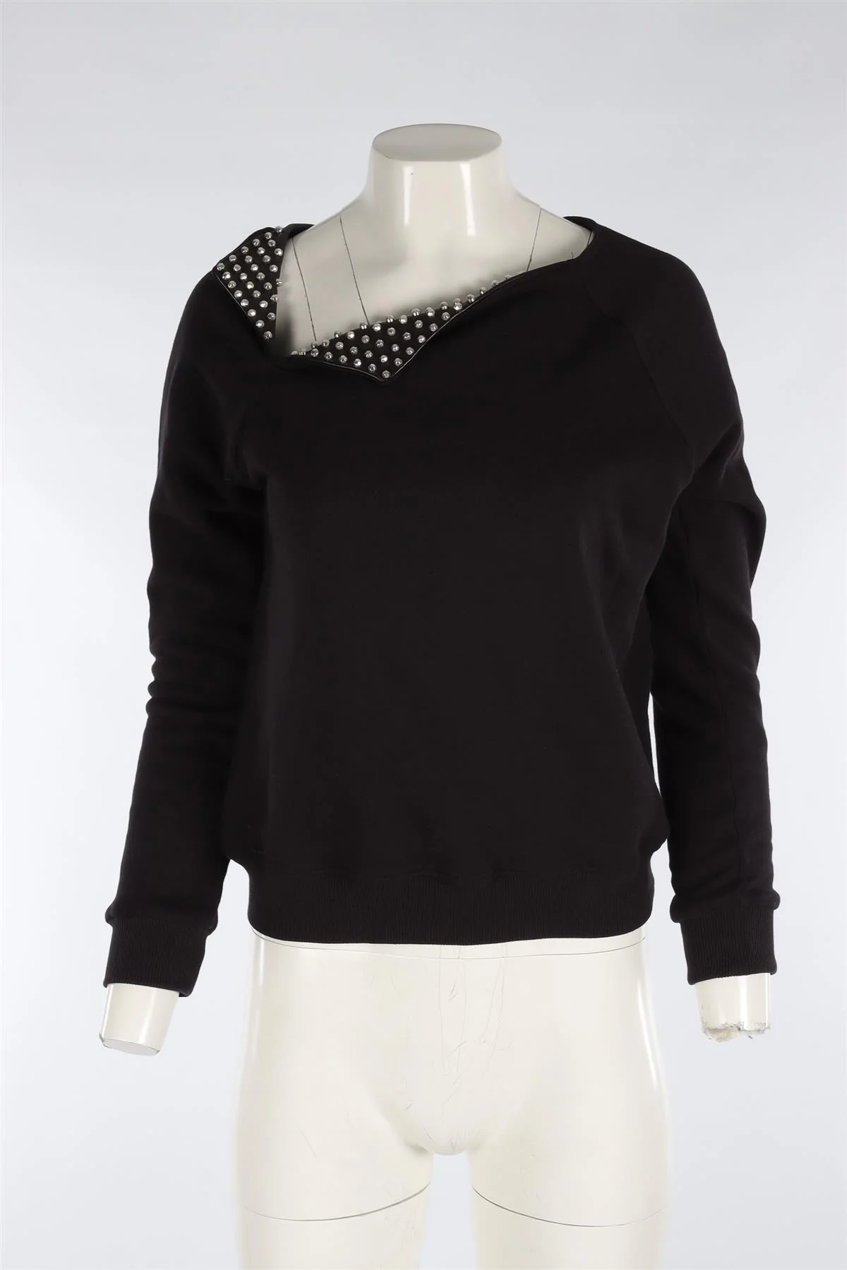 SAINT LAURENT BLACK COTTON SWEATSHIRT SMALL - Image 2
