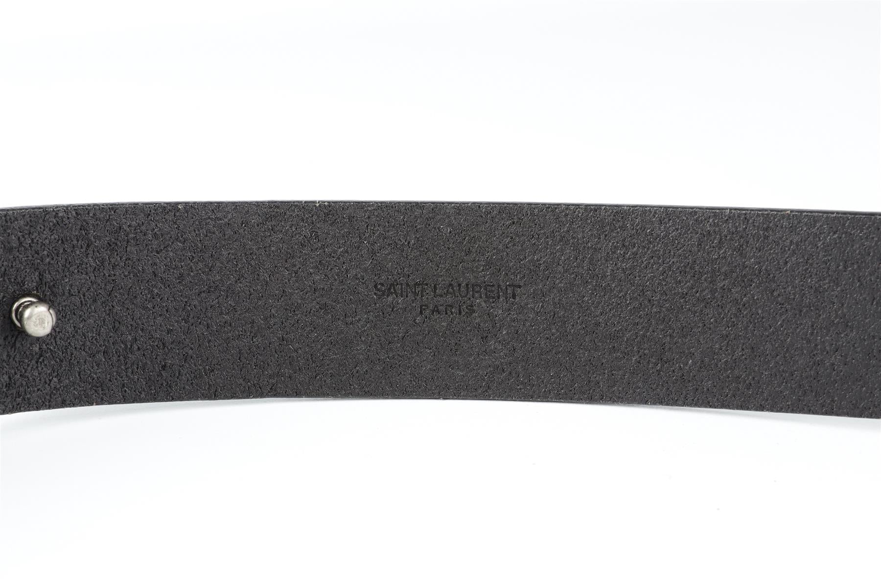 SAINT LAURENT BLACK CRYSTAL AND LEATHER BELT - Image 5