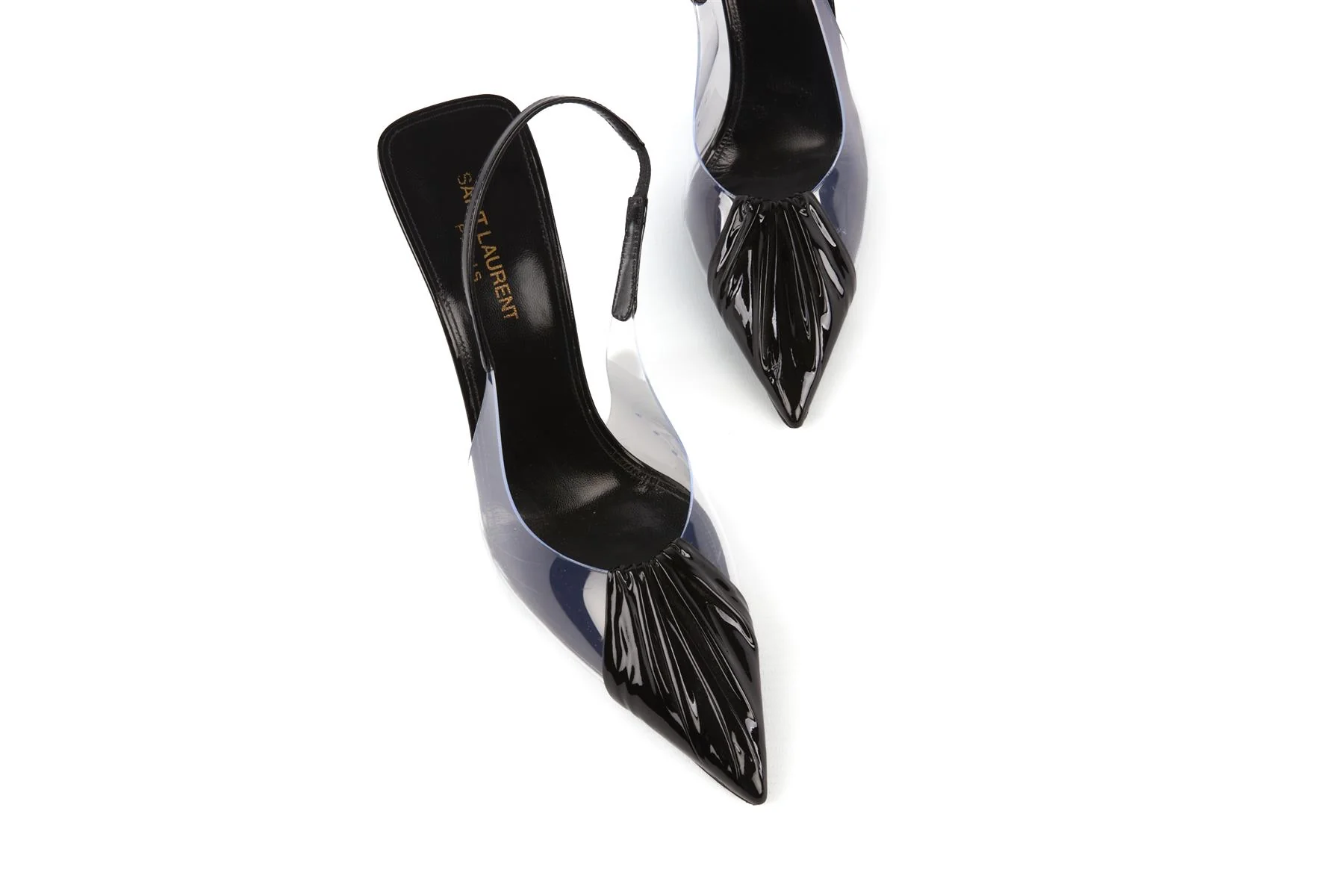 SAINT LAURENT BLACK FRIDA PVC SLINGBACK PUMPS EU 39.5 UK 6.5 US 9.5 - Image 4