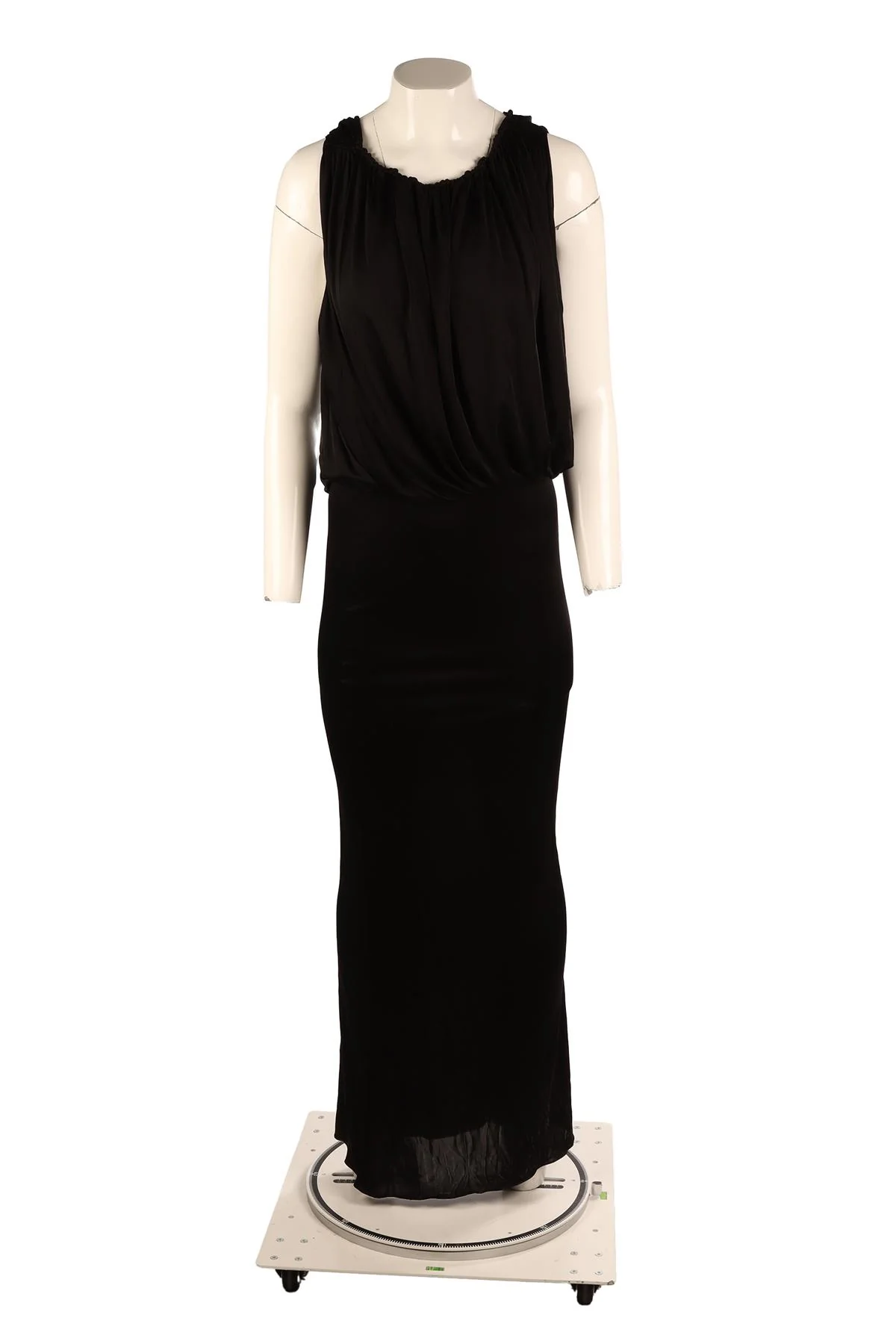 SAINT LAURENT BLACK JERSEY MAXI DRESS FR 36 UK 8 - Image 2