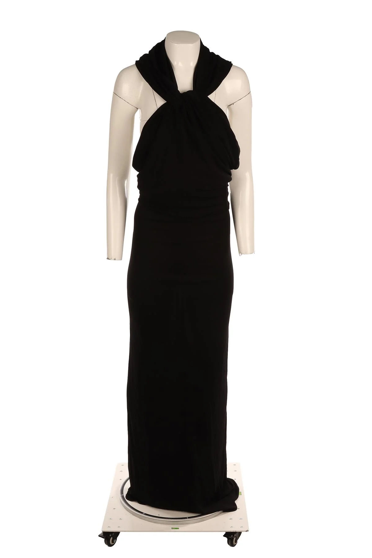 SAINT LAURENT BLACK JERSEY MAXI DRESS FR 38 UK 10 - Image 2