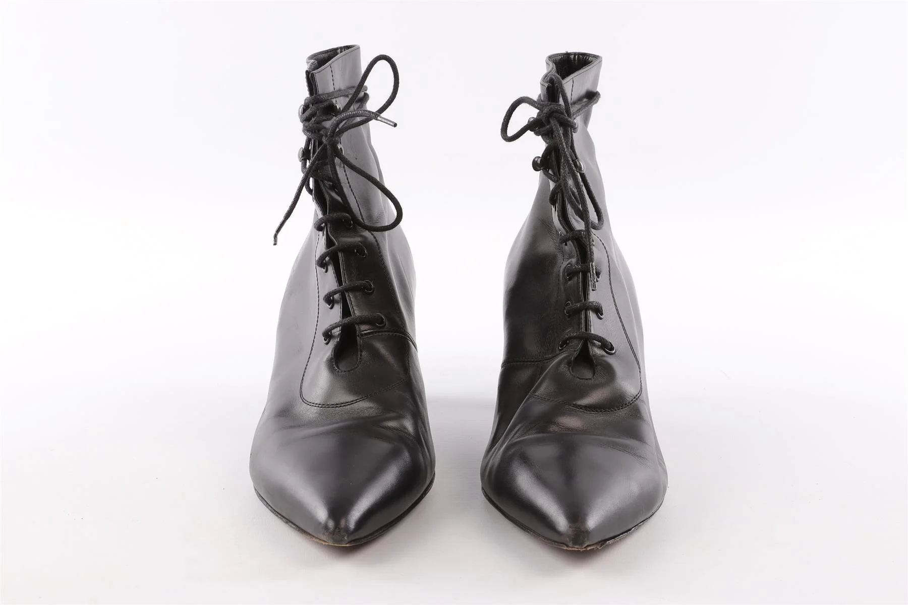 SAINT LAURENT BLACK LEATHER ANKLE BOOTS EU 40 UK 7 US 10 - Image 3