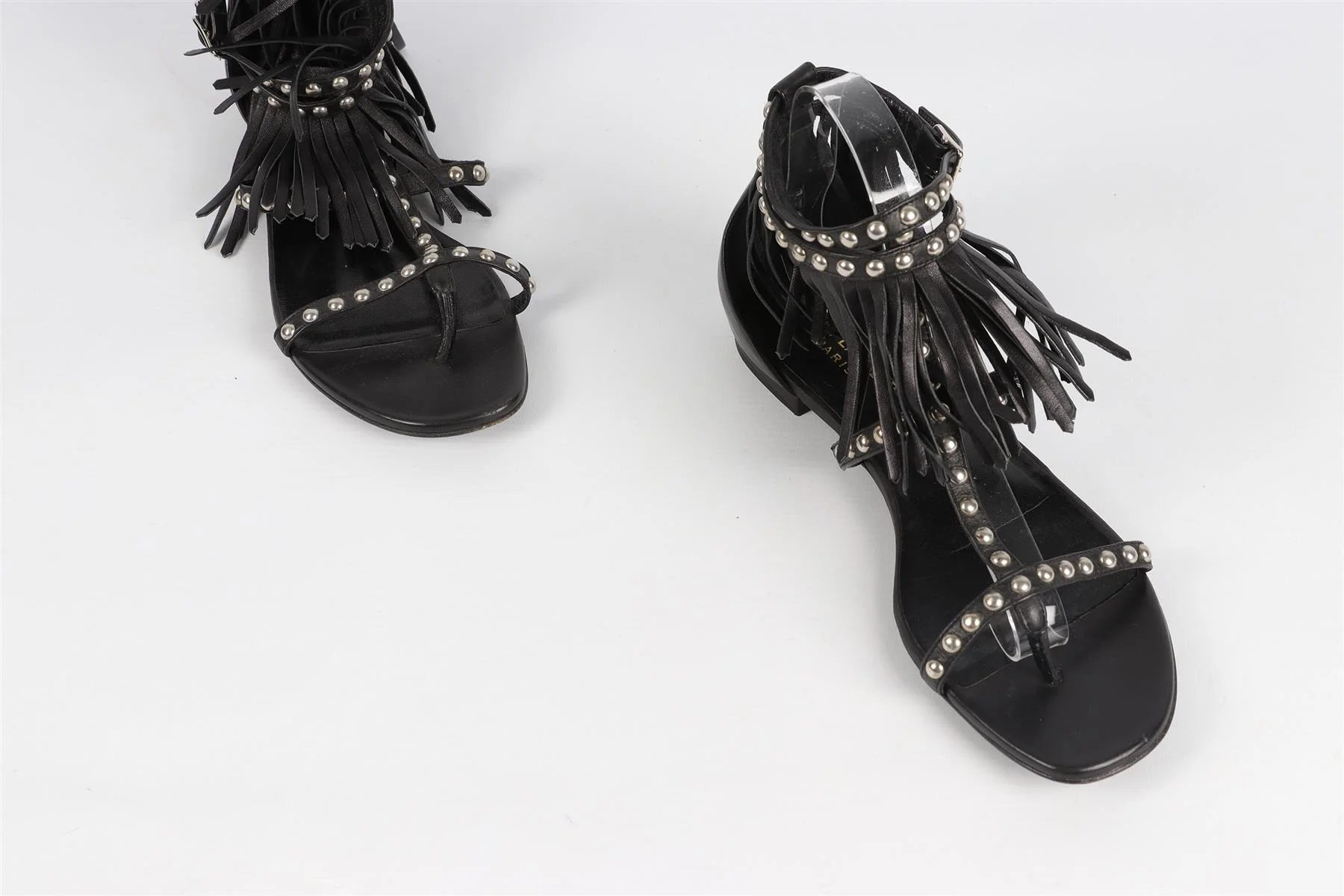 SAINT LAURENT BLACK LEATHER SANDALS EU 39 UK 6 US 9 - Image 4