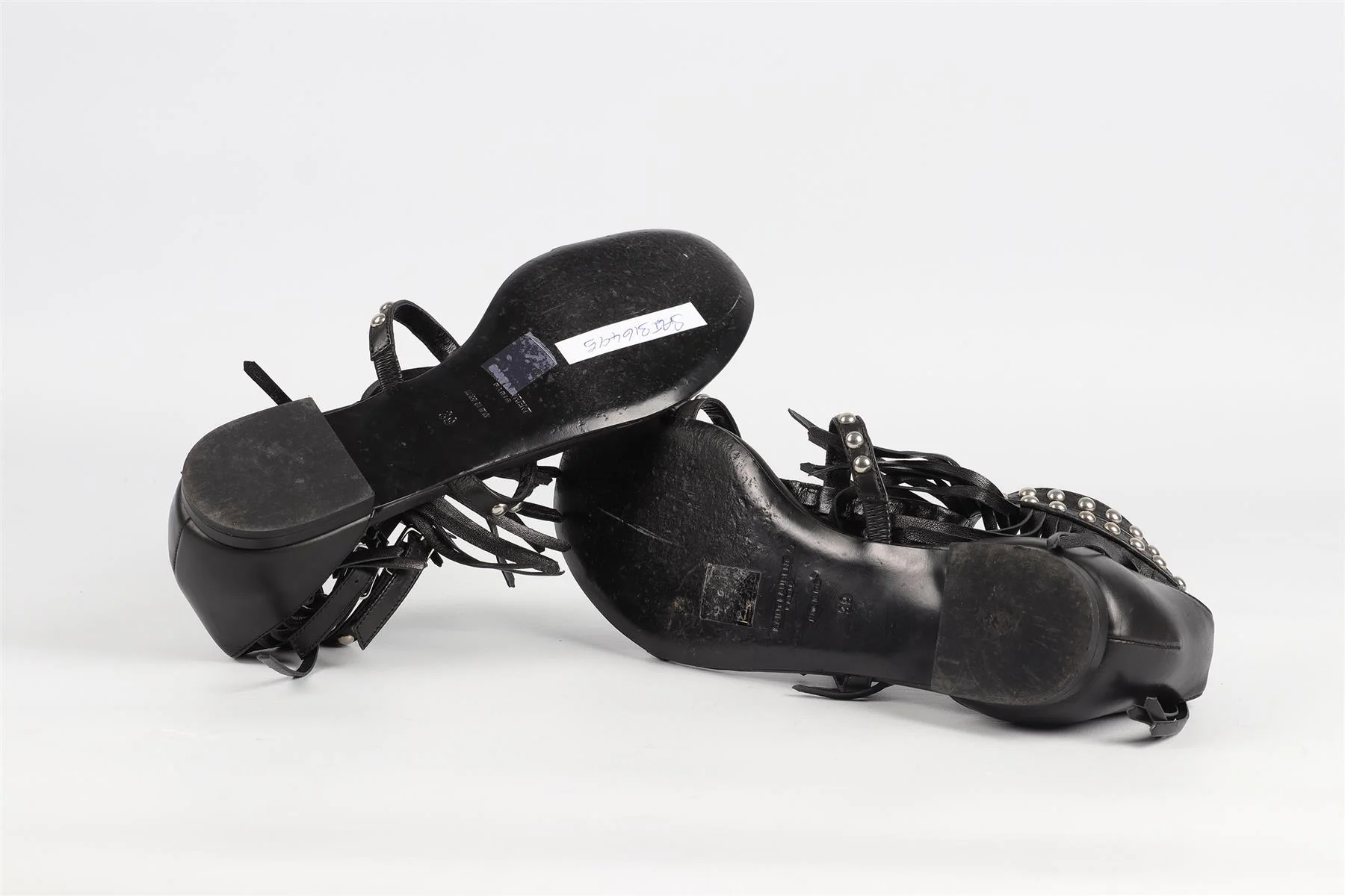 SAINT LAURENT BLACK LEATHER SANDALS EU 39 UK 6 US 9 - Image 6