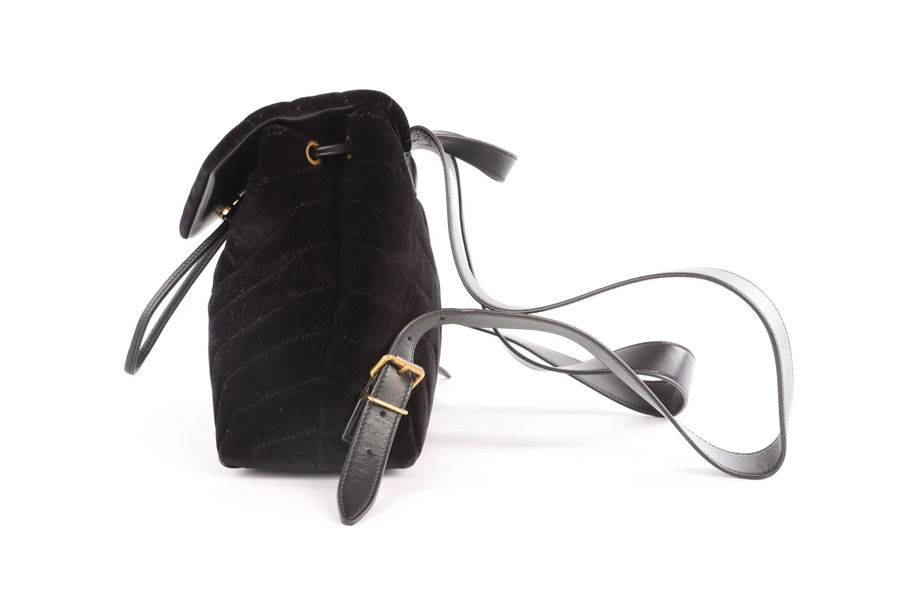 SAINT LAURENT BLACK LOU LOU SMALL VELVET BACKPACK - Image 5