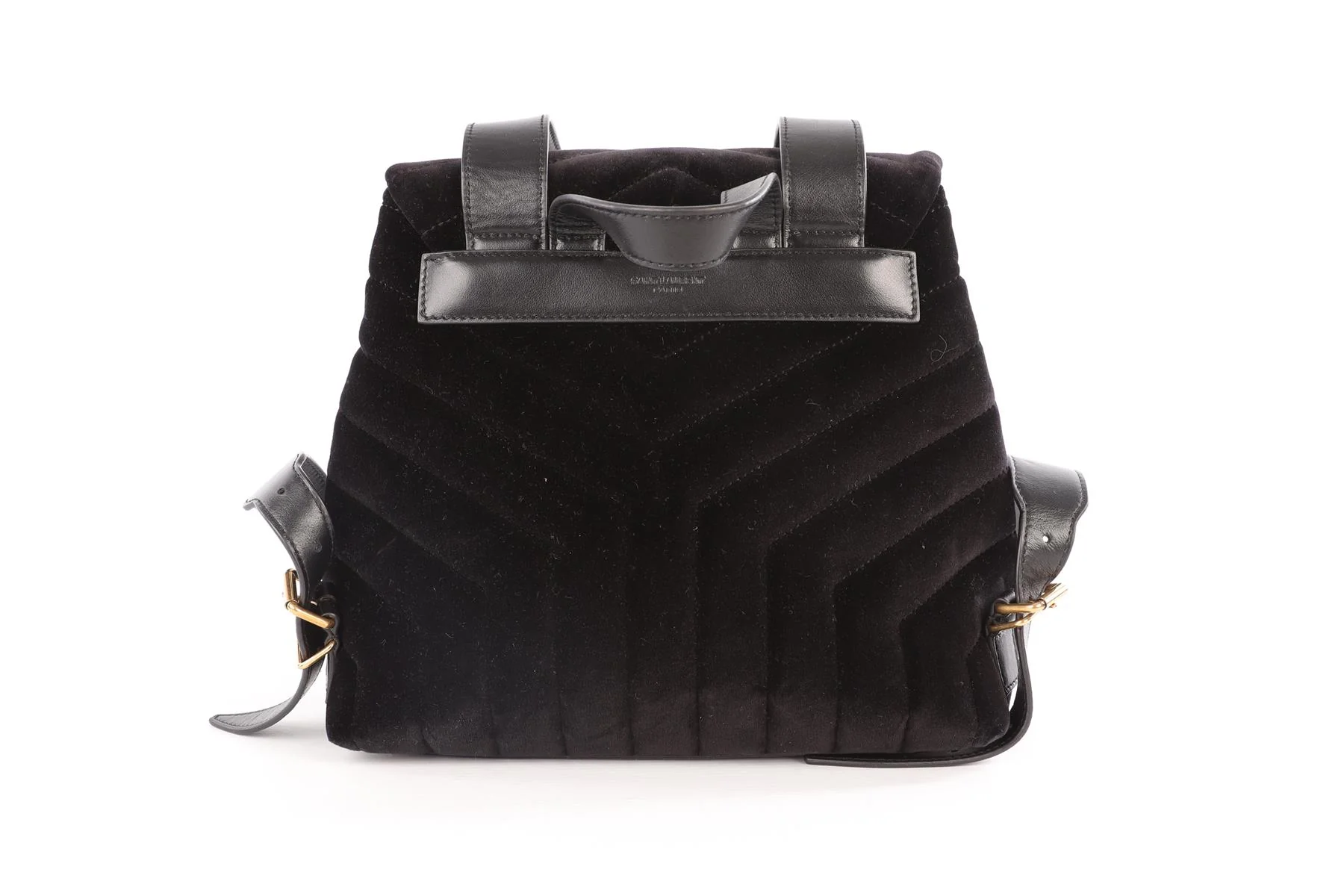 SAINT LAURENT BLACK LOU LOU SMALL VELVET BACKPACK - Image 6