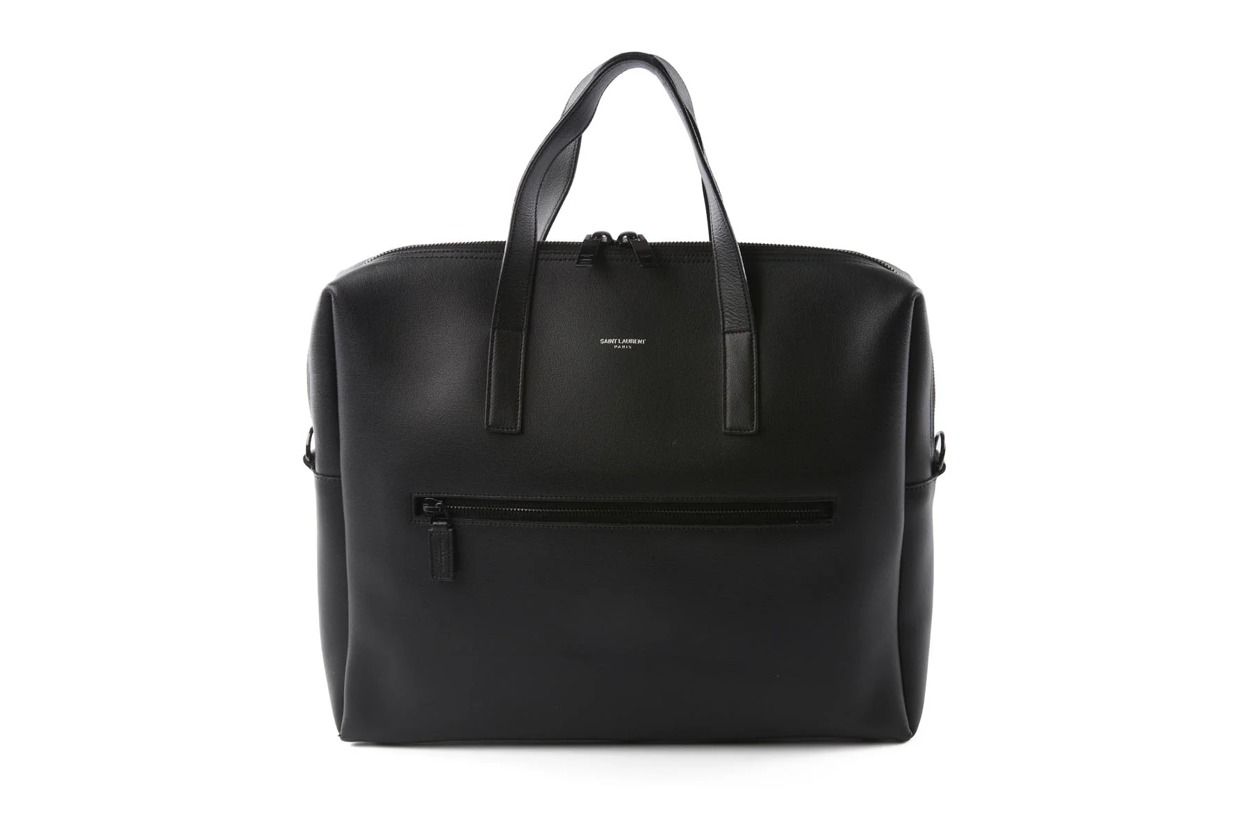 SAINT LAURENT BLACK MEN'S BOLD LEATHER BRIEFCASE - Image 2
