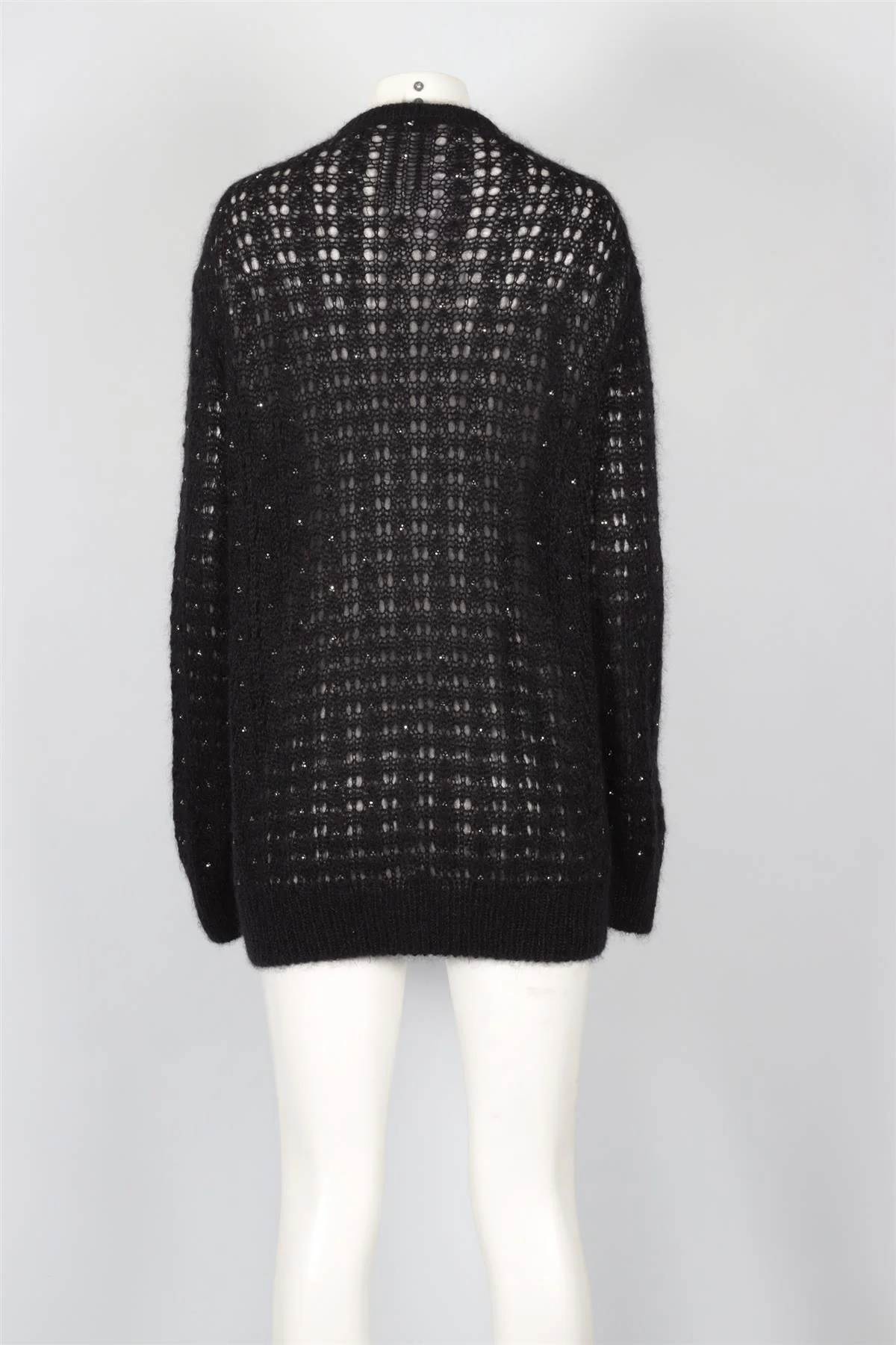 SAINT LAURENT BLACK MOHAIR CARDIGAN MEDIUM - Image 4