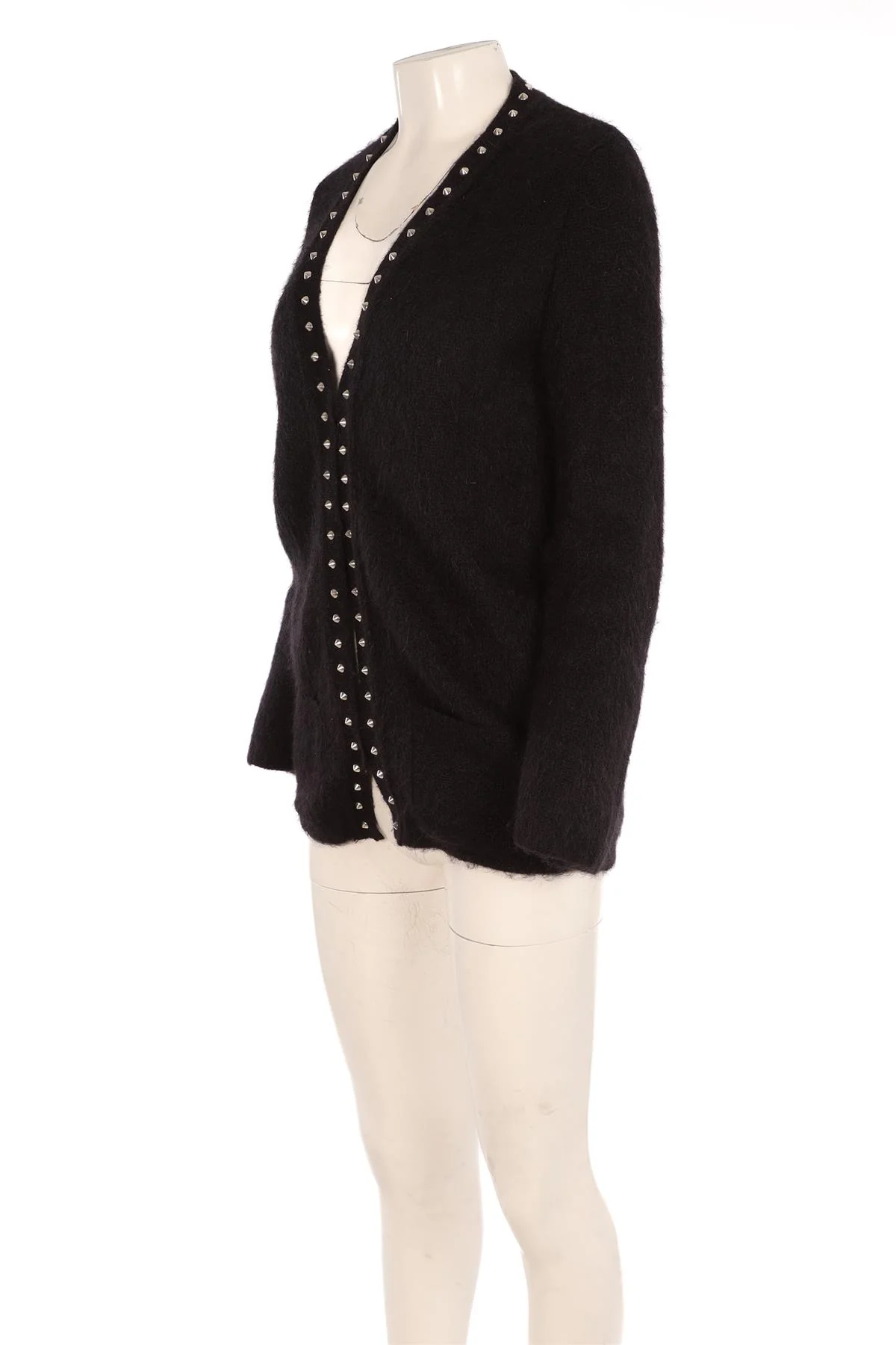 SAINT LAURENT BLACK MOHAIR CARDIGAN XSMALL - Image 3