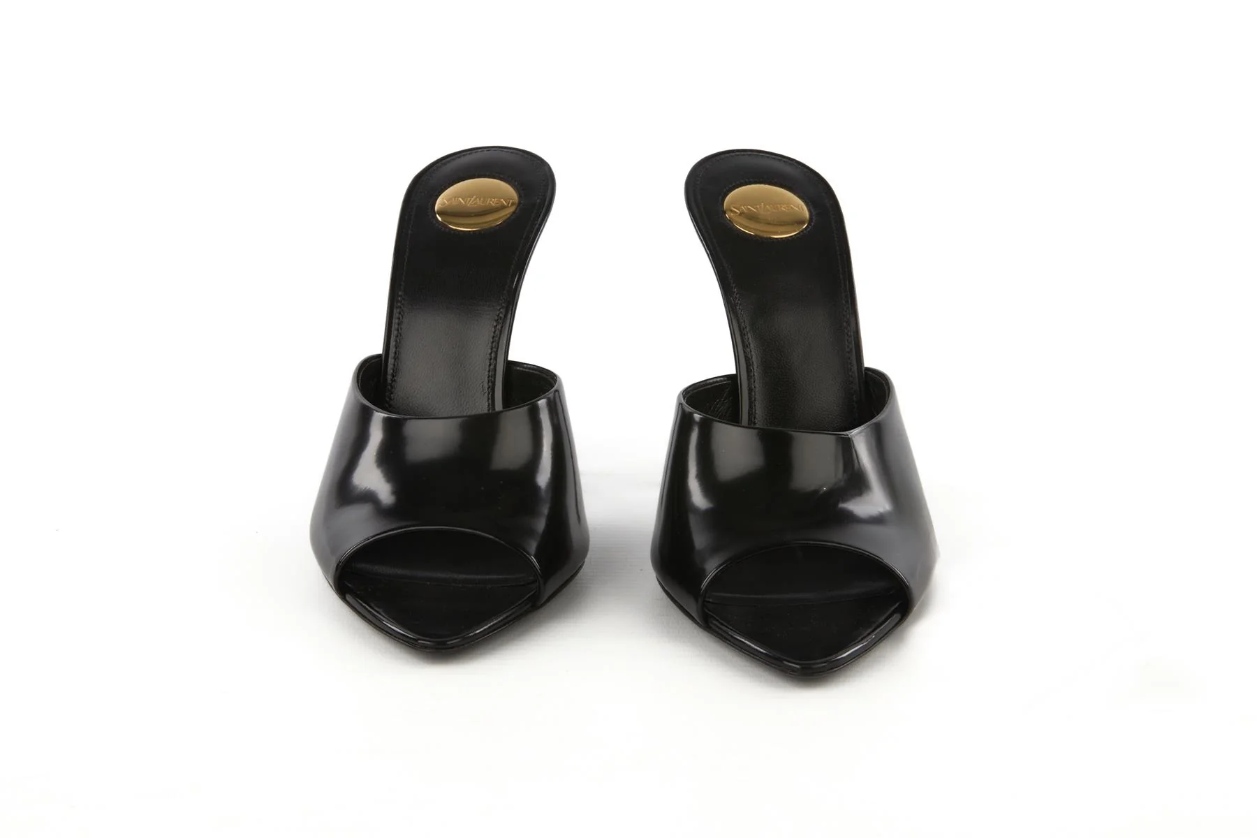 SAINT LAURENT BLACK ROMY LEATHER MULES EU 38 UK 5 US 8 - Image 3