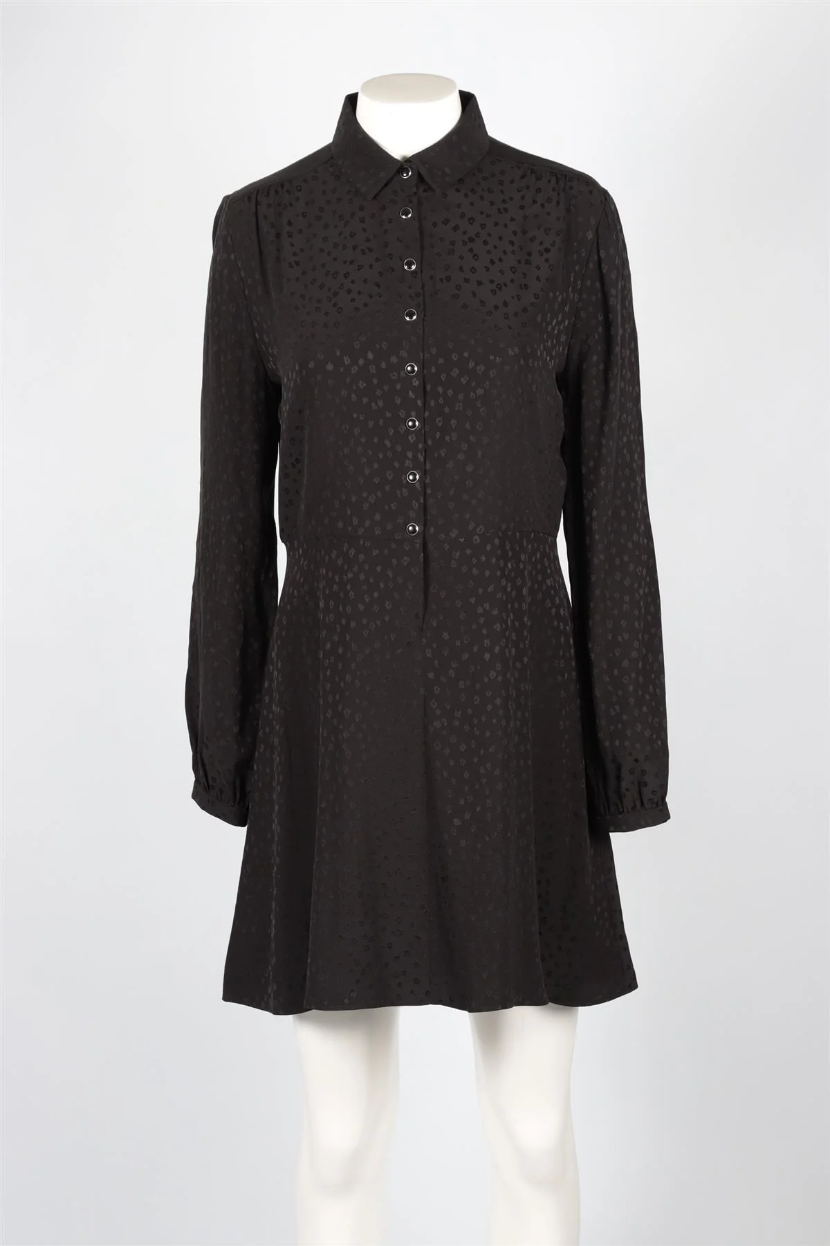SAINT LAURENT BLACK SILK MINI DRESS FR 42 UK 14 - Image 2