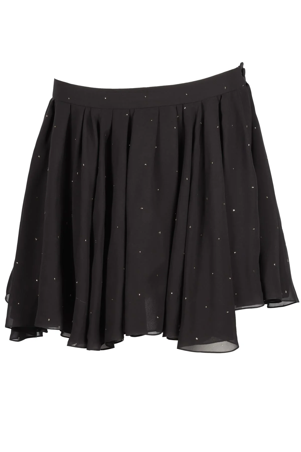 SAINT LAURENT BLACK SILK MINI SKIRT FR 38 UK 10