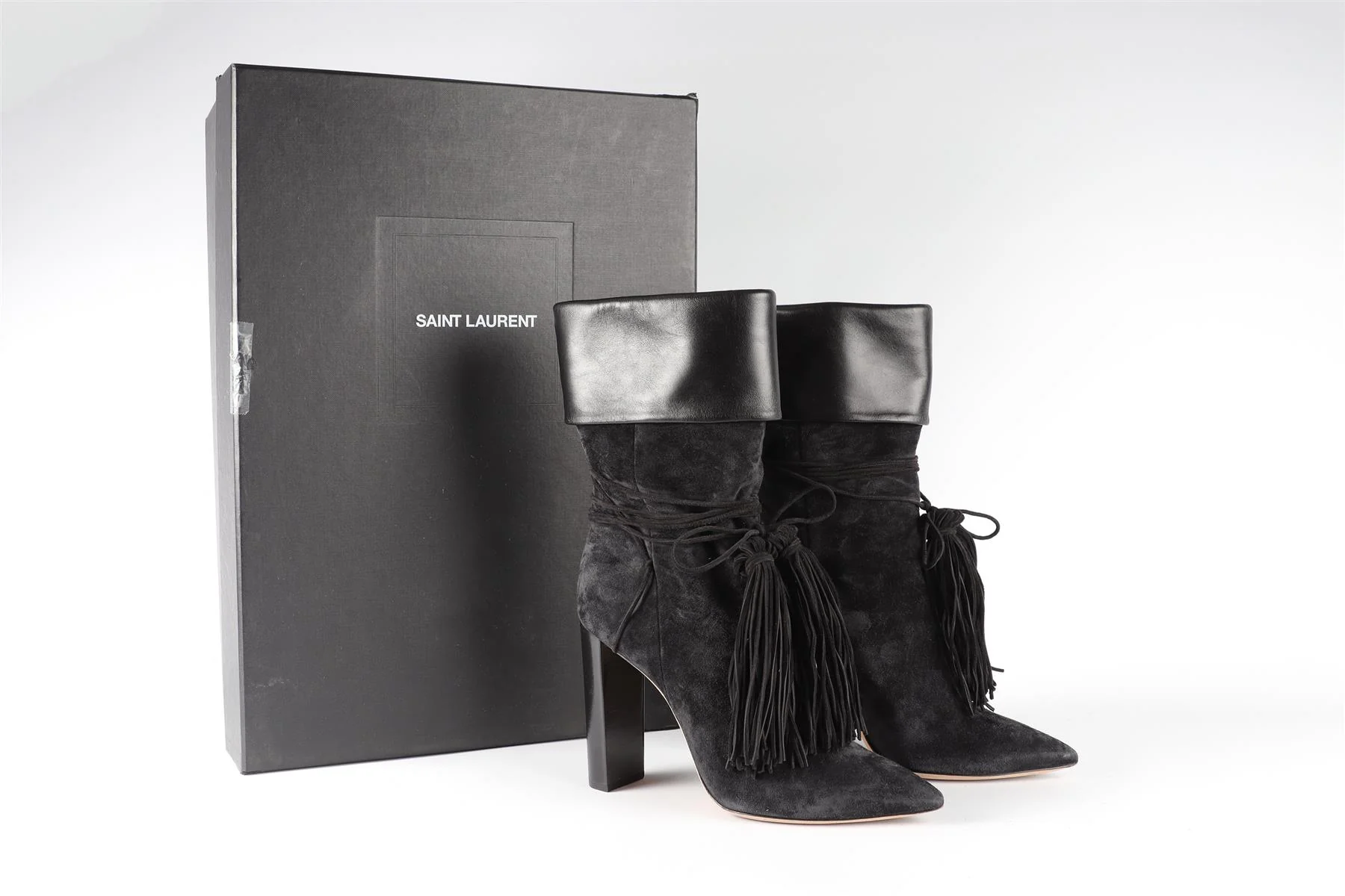 SAINT LAURENT BLACK SUEDE ANKLE BOOTS EU 39.5 UK 6.5 US 9.5 - Image 7