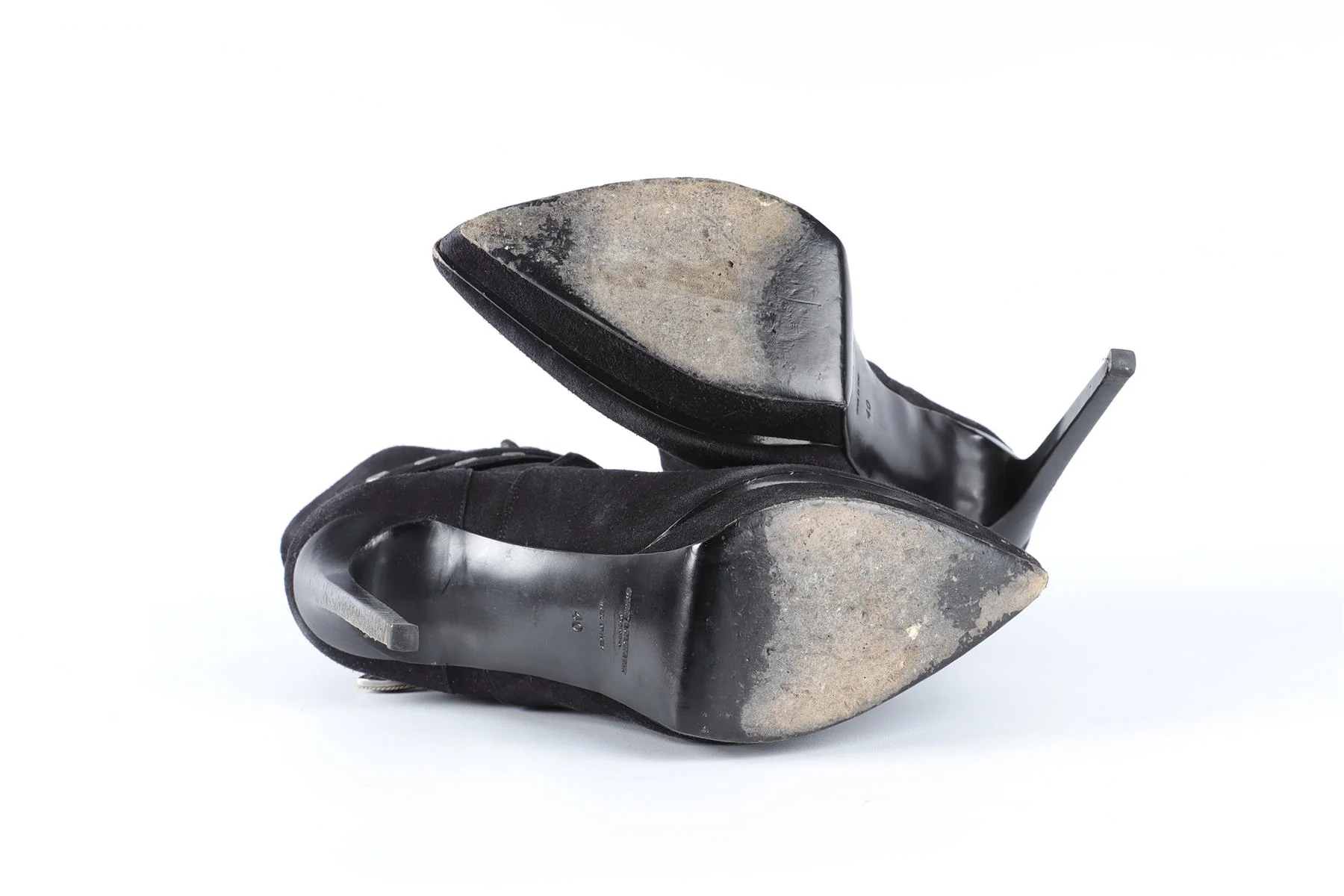 SAINT LAURENT BLACK SUEDE ANKLE BOOTS EU 40 UK 7 US 10 - Image 6