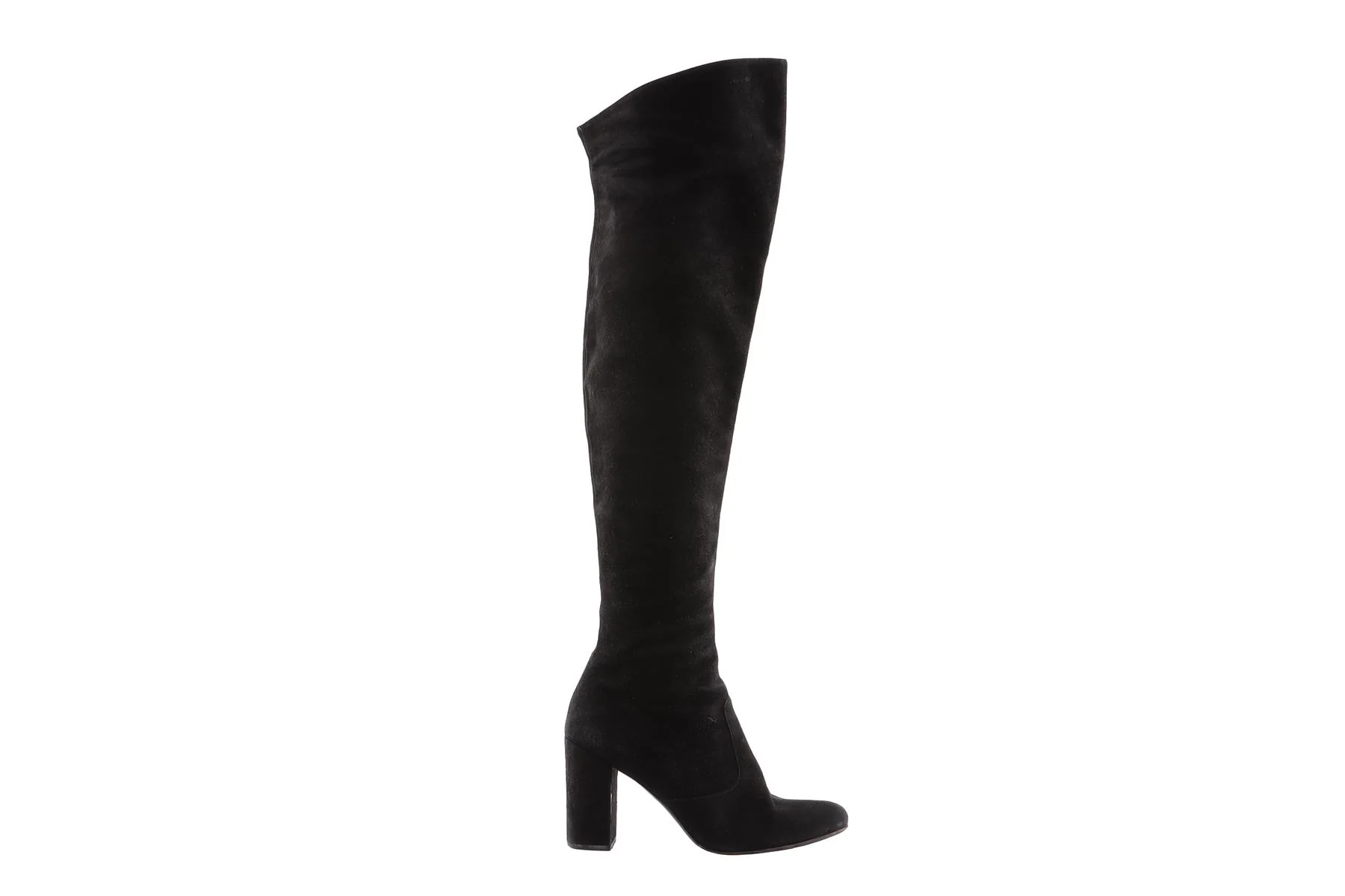 SAINT LAURENT BLACK SUEDE OVER THE KNEE BOOTS EU 39.5 UK 6.5 US 9.5 - Image 2