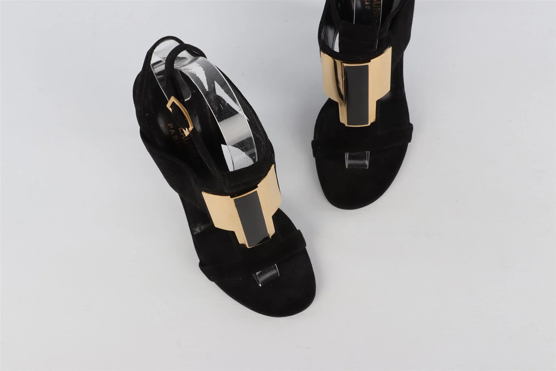 SAINT LAURENT BLACK SUEDE SANDALS EU 37.5 UK 4.5 US 7.5 - Image 4