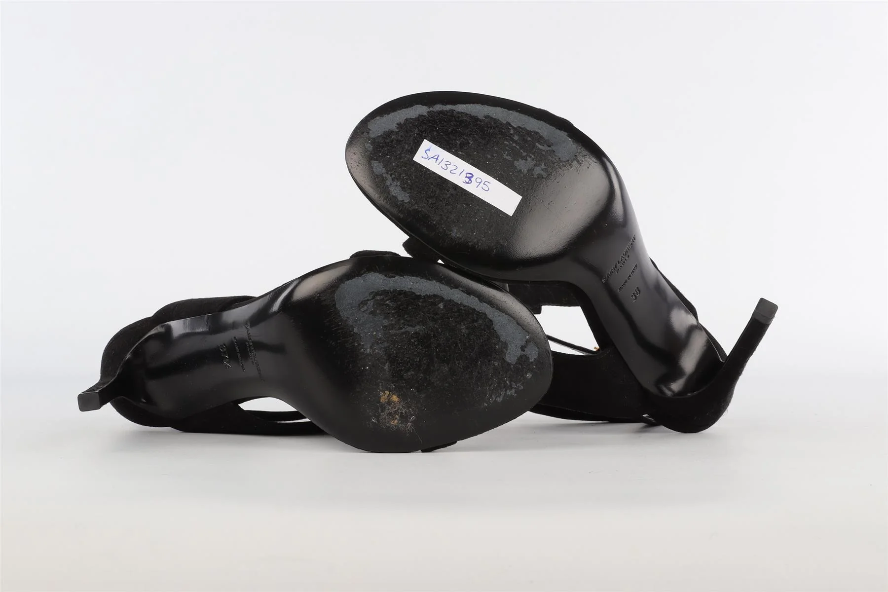 SAINT LAURENT BLACK SUEDE SANDALS EU 37.5 UK 4.5 US 7.5 - Image 6