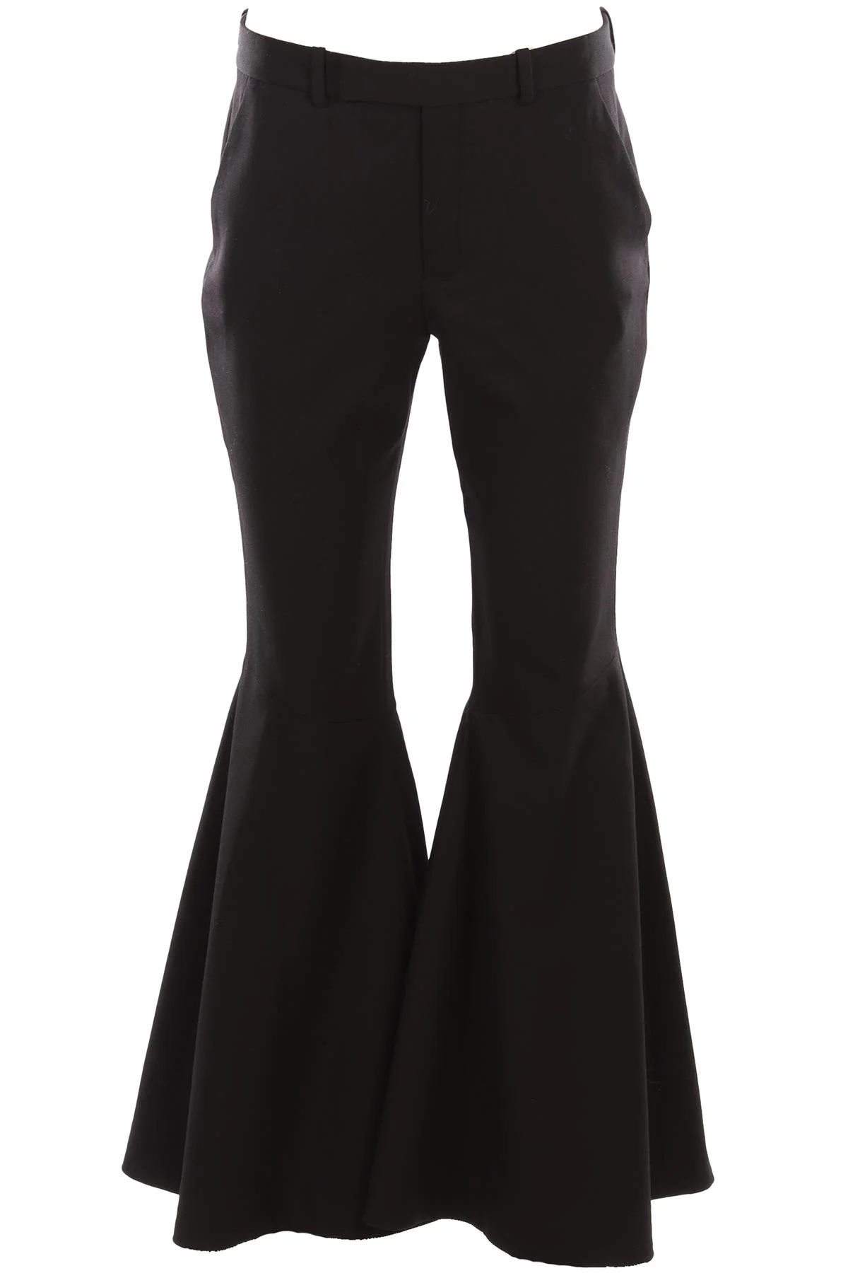 SAINT LAURENT BLACK WOOL FLARED PANTS FR 40 UK 12