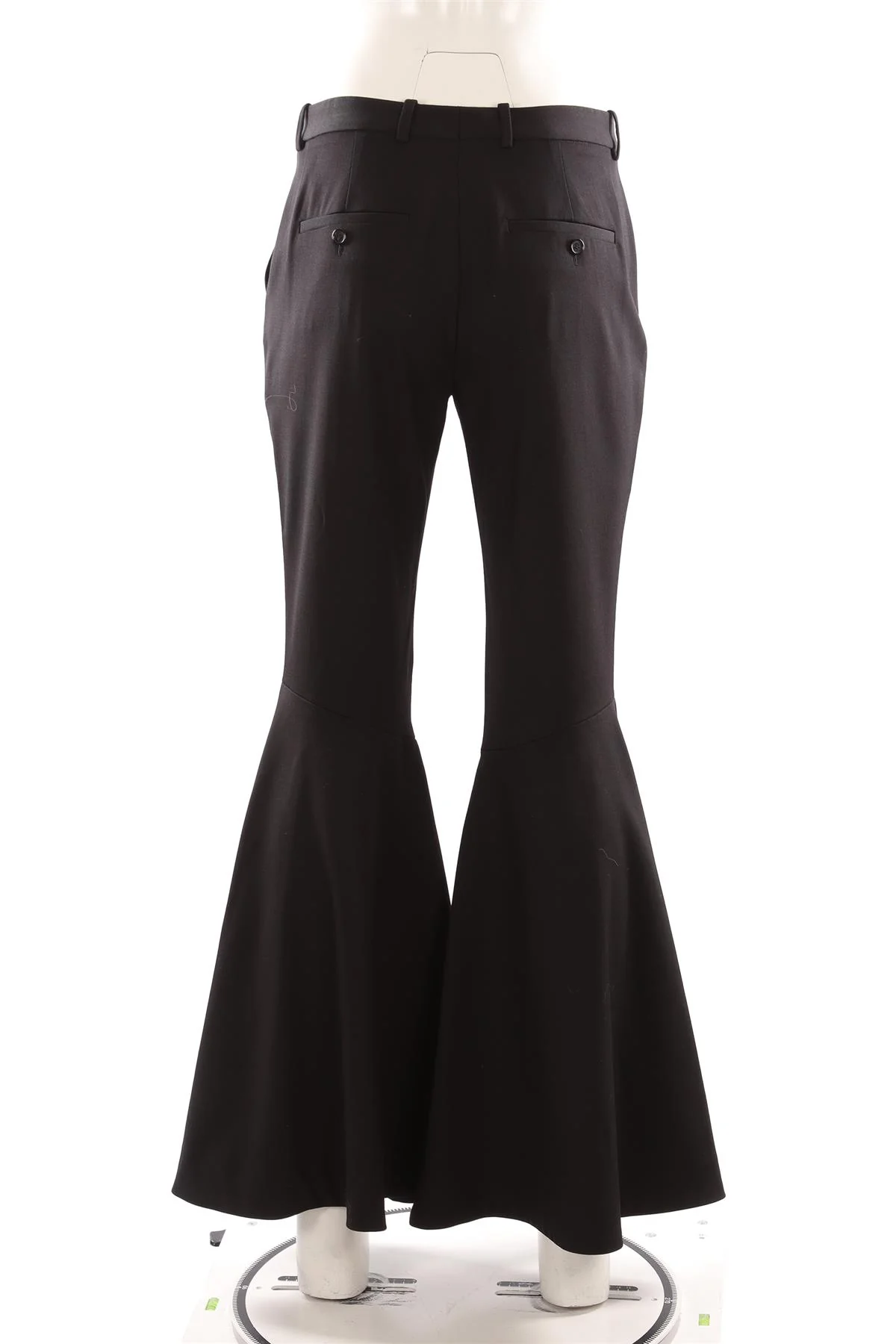 SAINT LAURENT BLACK WOOL FLARED PANTS FR 40 UK 12 - Image 3