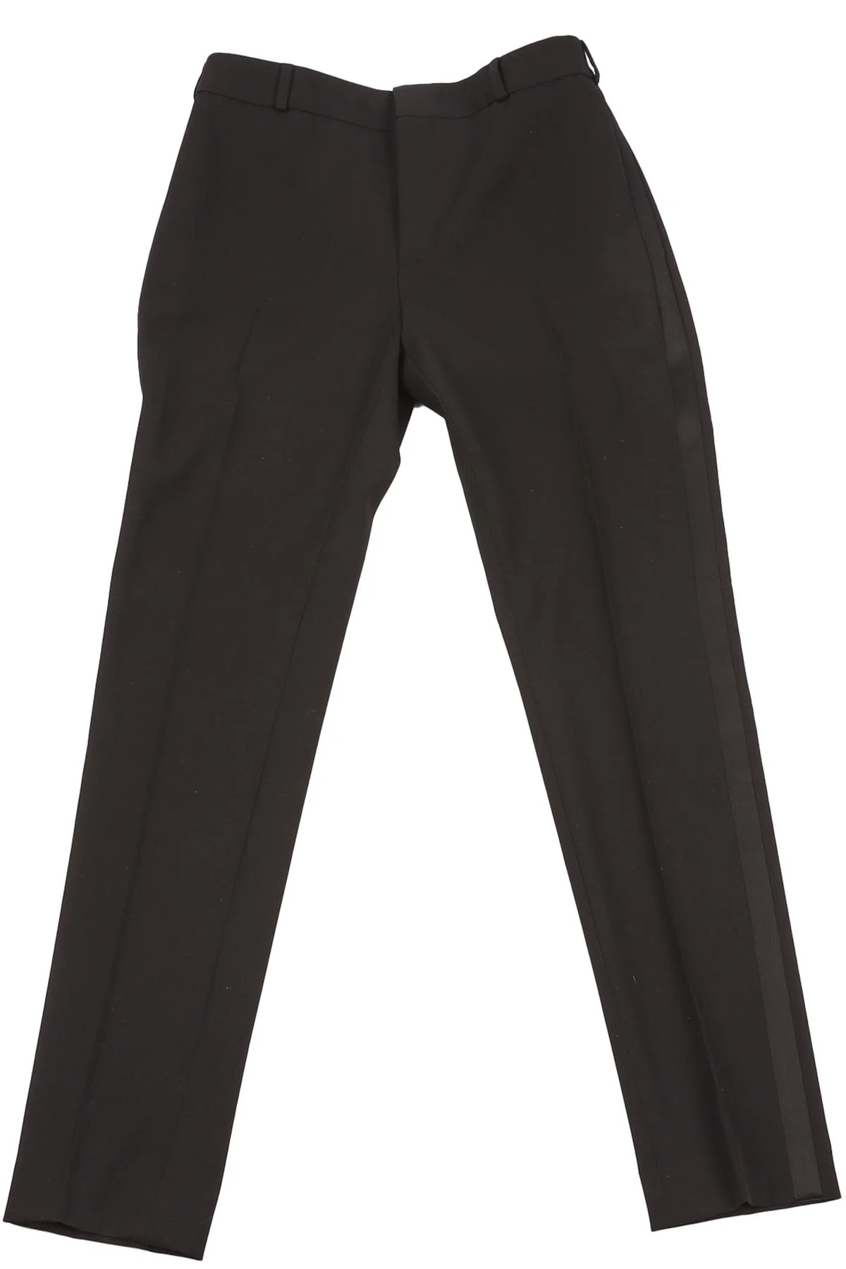 SAINT LAURENT BLACK WOOL STRAIGHT LEG PANTS FR 36 UK 8