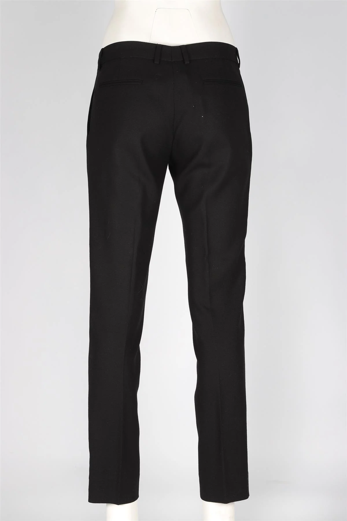 SAINT LAURENT BLACK WOOL STRAIGHT LEG PANTS FR 40 UK 12 - Image 4