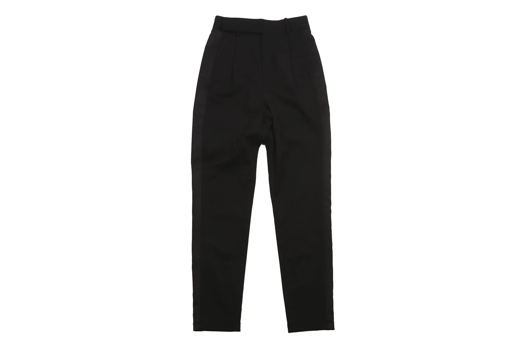 SAINT LAURENT BLACK WOOL TAPERED PANTS FR 34 UK 6 - Image 2