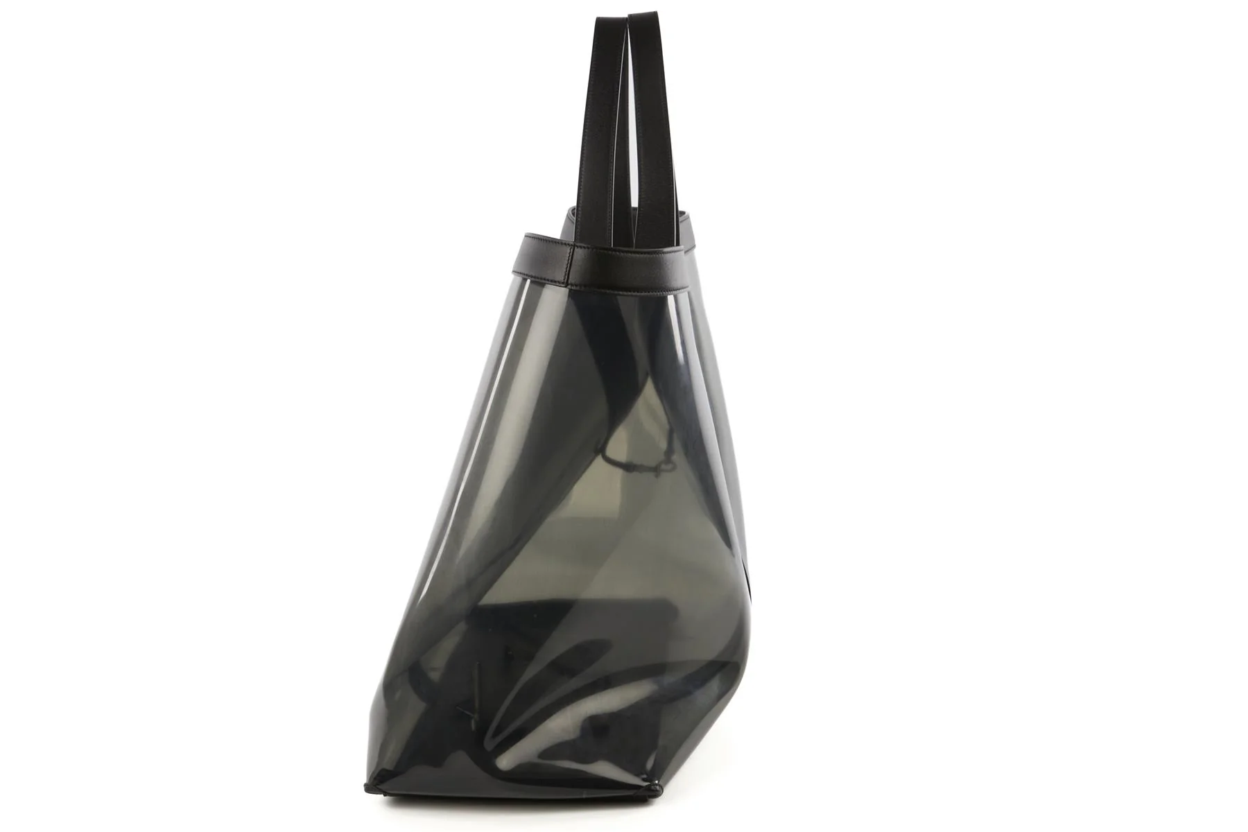 SAINT LAURENT BLACK Y PVC AND LEATHER TOTE BAG - Image 4