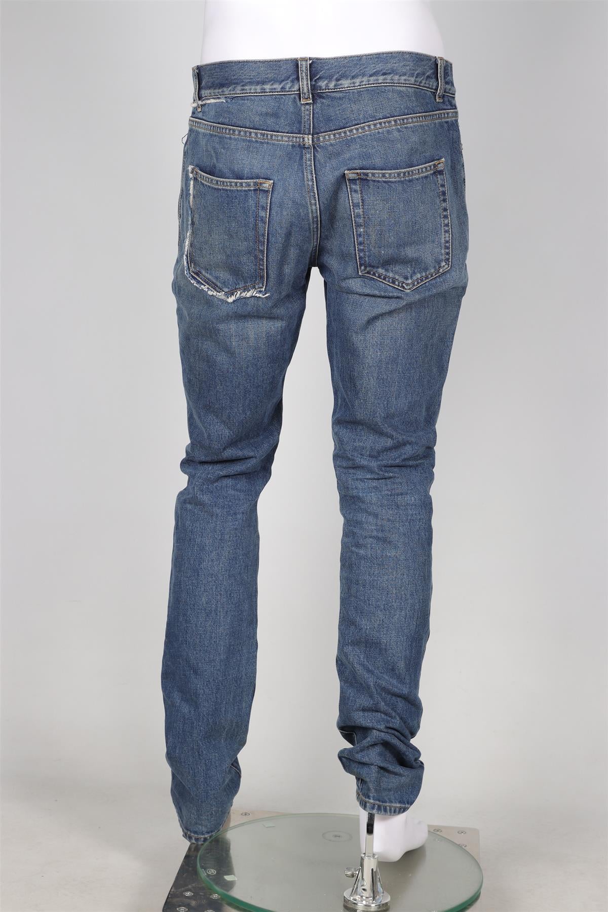 SAINT LAURENT BLUE MEN'S TAPERED JEANS W31 UK/US 31 - Image 4