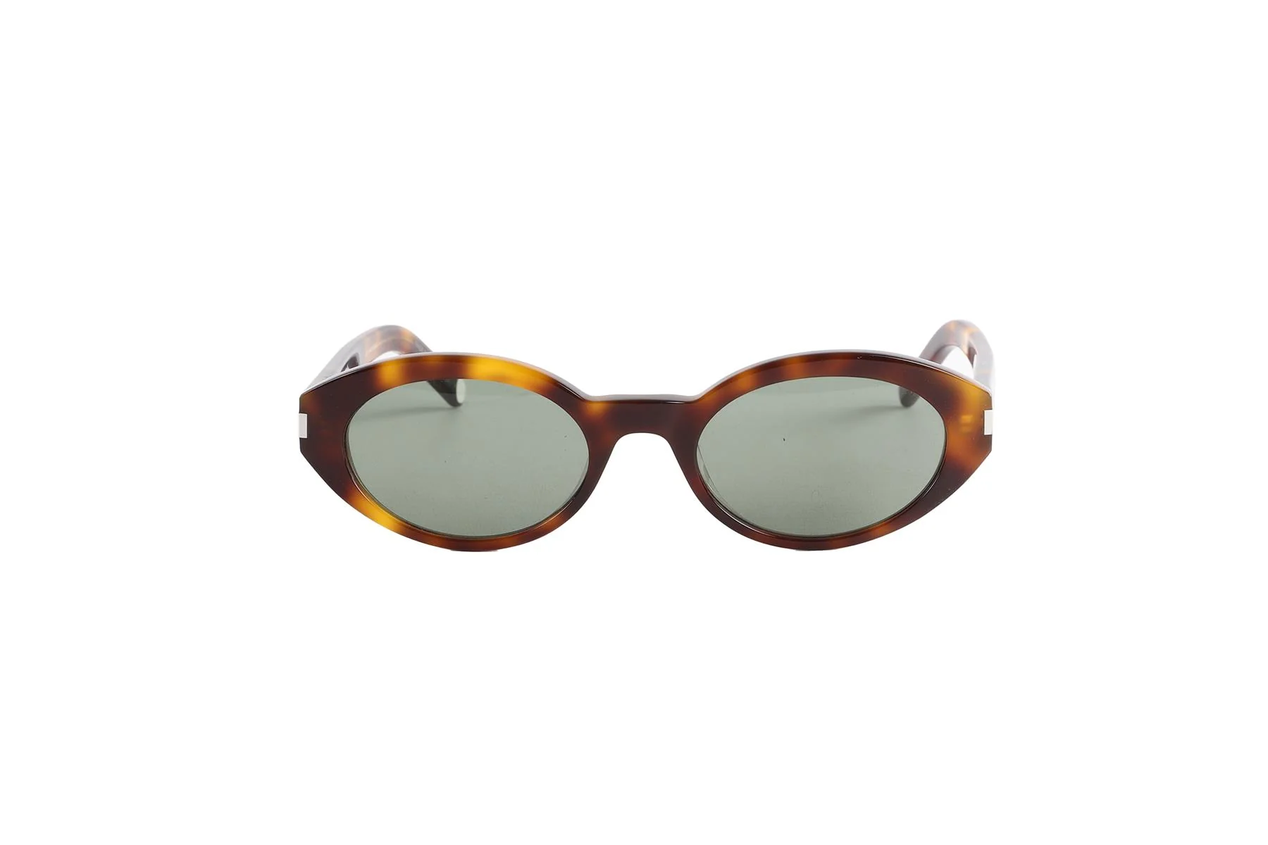 SAINT LAURENT BROWN OVAL FRAME ACETATE SUNGLASSES - Image 3