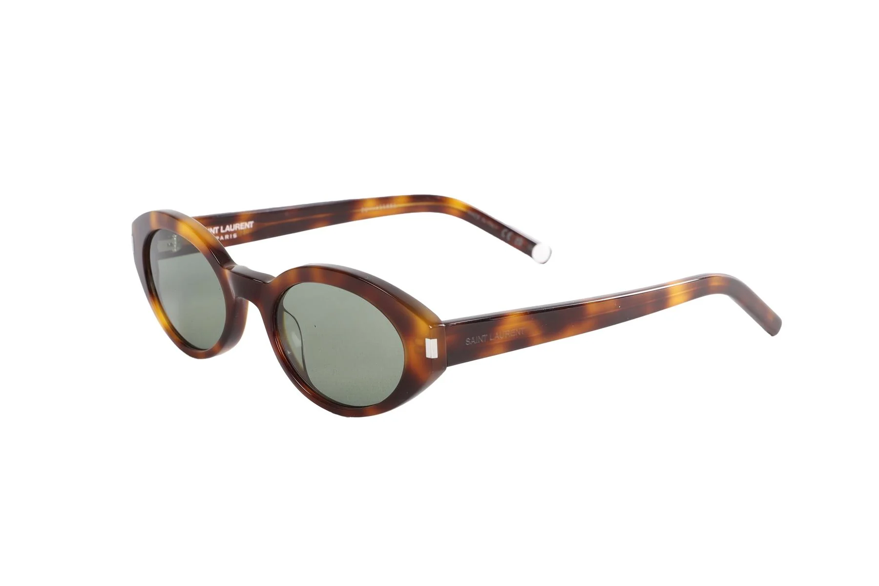 SAINT LAURENT BROWN OVAL FRAME ACETATE SUNGLASSES - Image 4