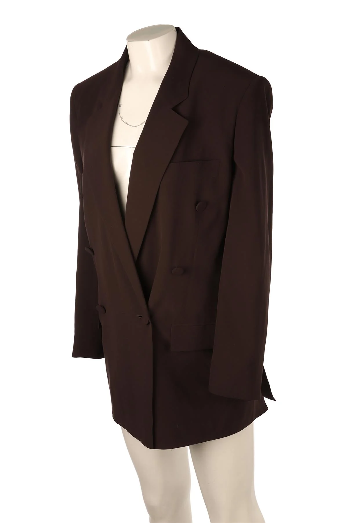SAINT LAURENT BROWN SILK BLAZER FR 36 UK 8 - Image 3