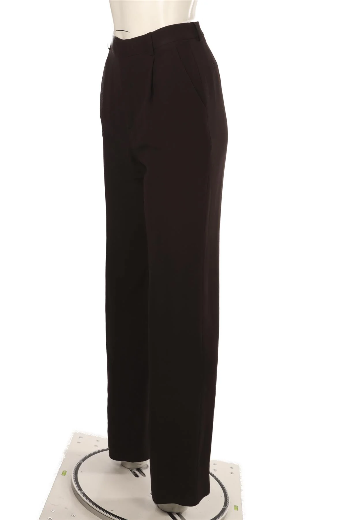 SAINT LAURENT BROWN SILK STRAIGHT LEG PANTS FR 34 UK 6 - Image 3