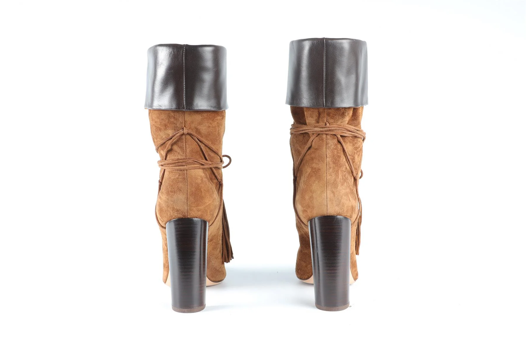 SAINT LAURENT BROWN SUEDE ANKLE BOOTS EU 39.5 UK 6.5 US 9.5 - Image 5